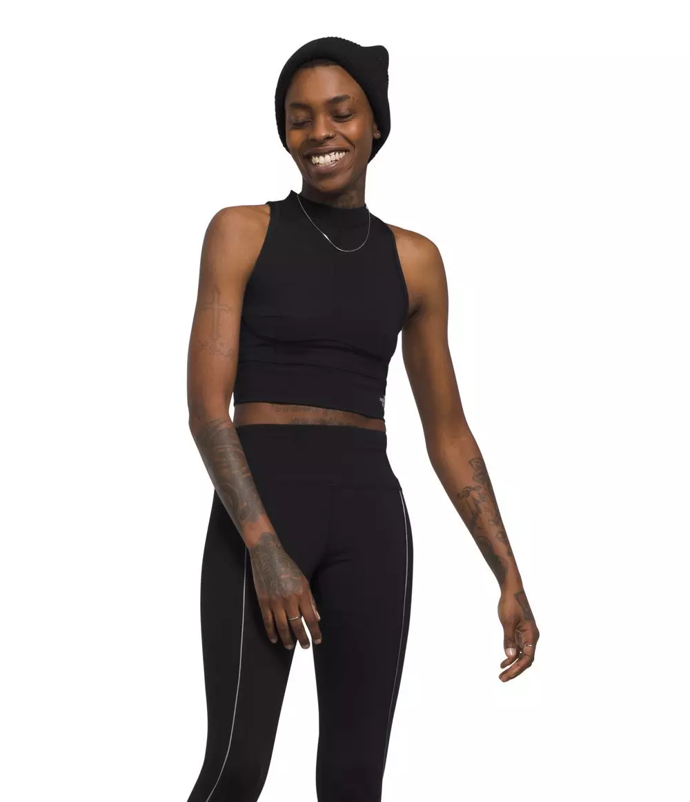 The North Face Women's Piping Rib Knit Top - BLACK