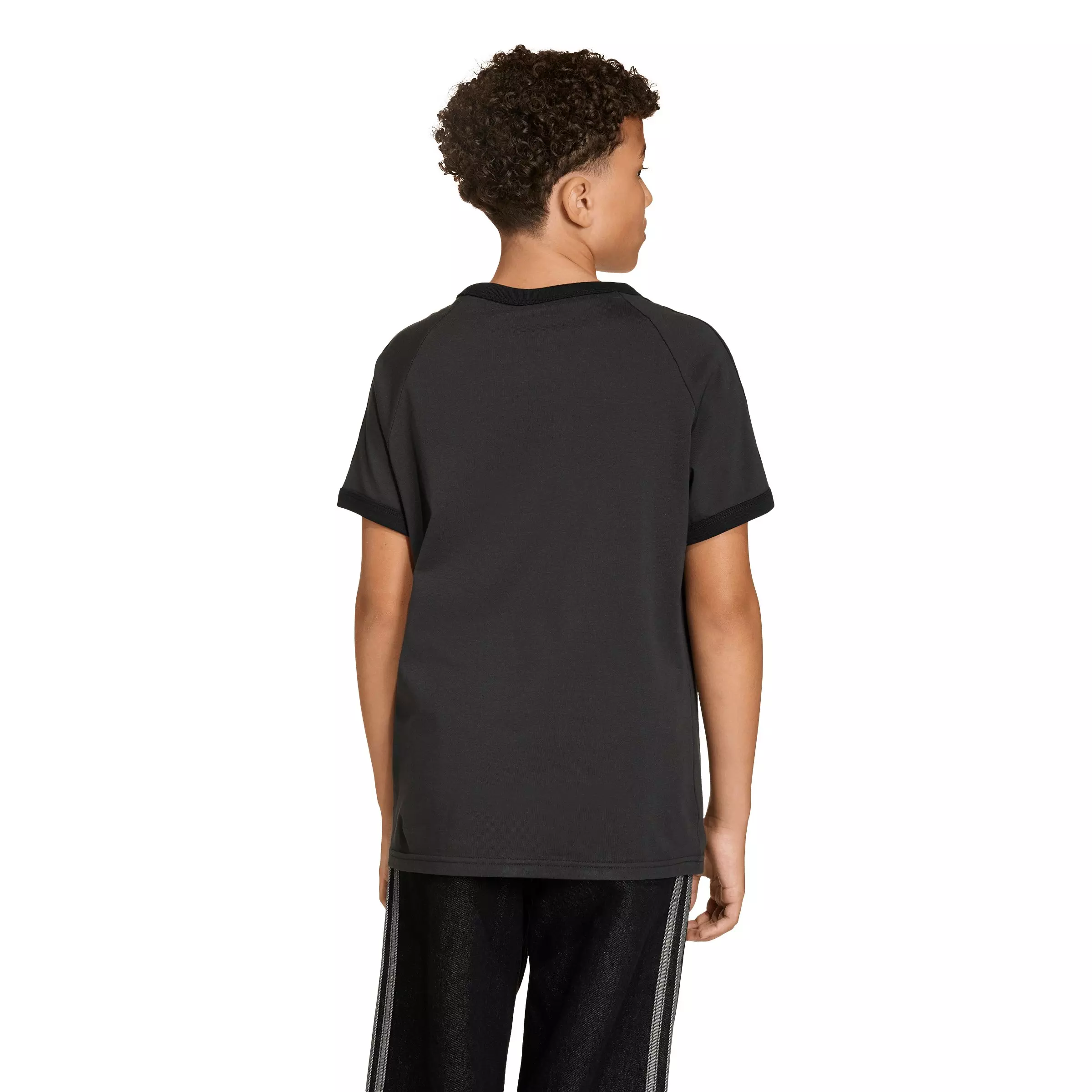 adidas Originals Big Boys' 3-Stripes T-Shirt - Black - BLACK