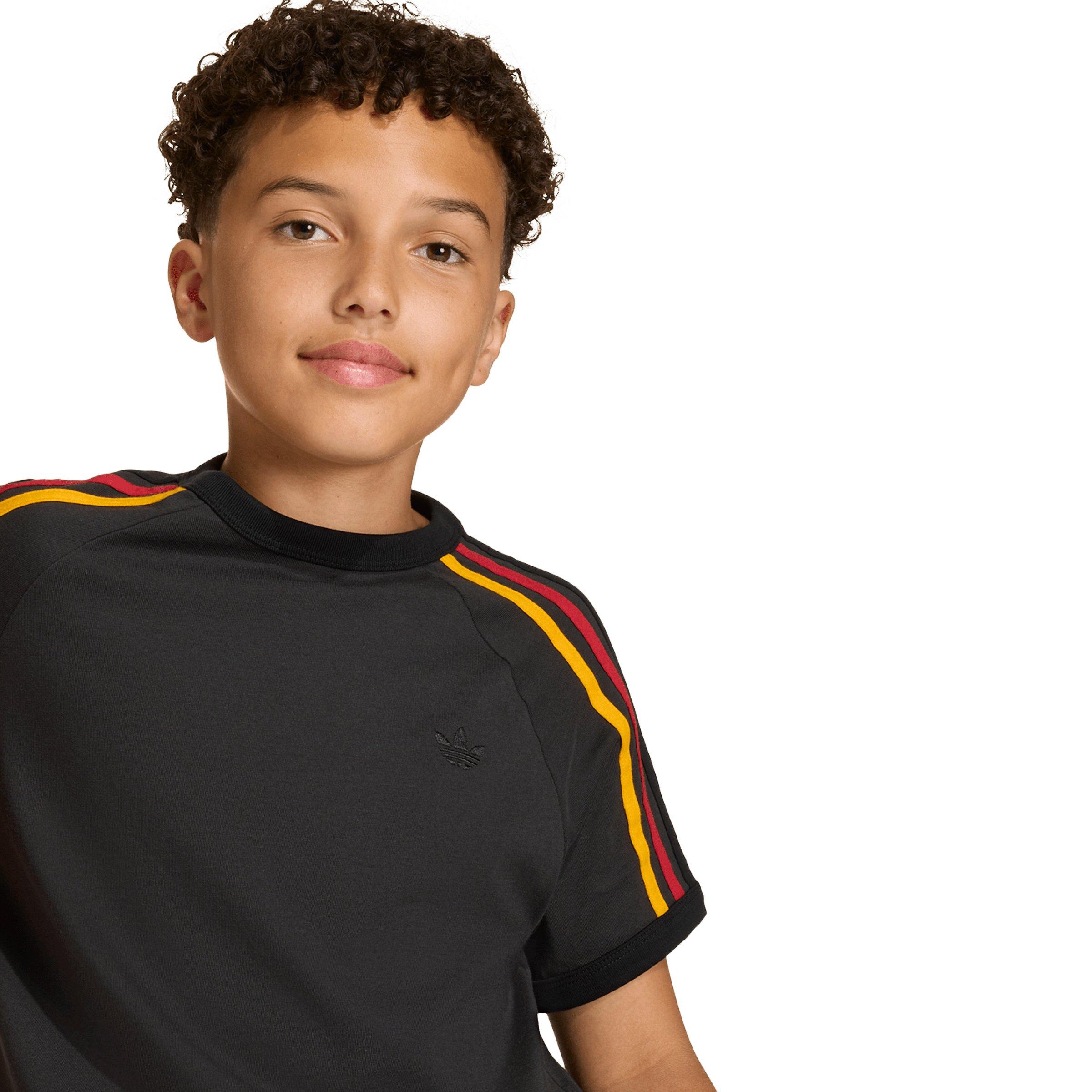 adidas Originals Big Boys' Black 3-Stripes T-Shirt