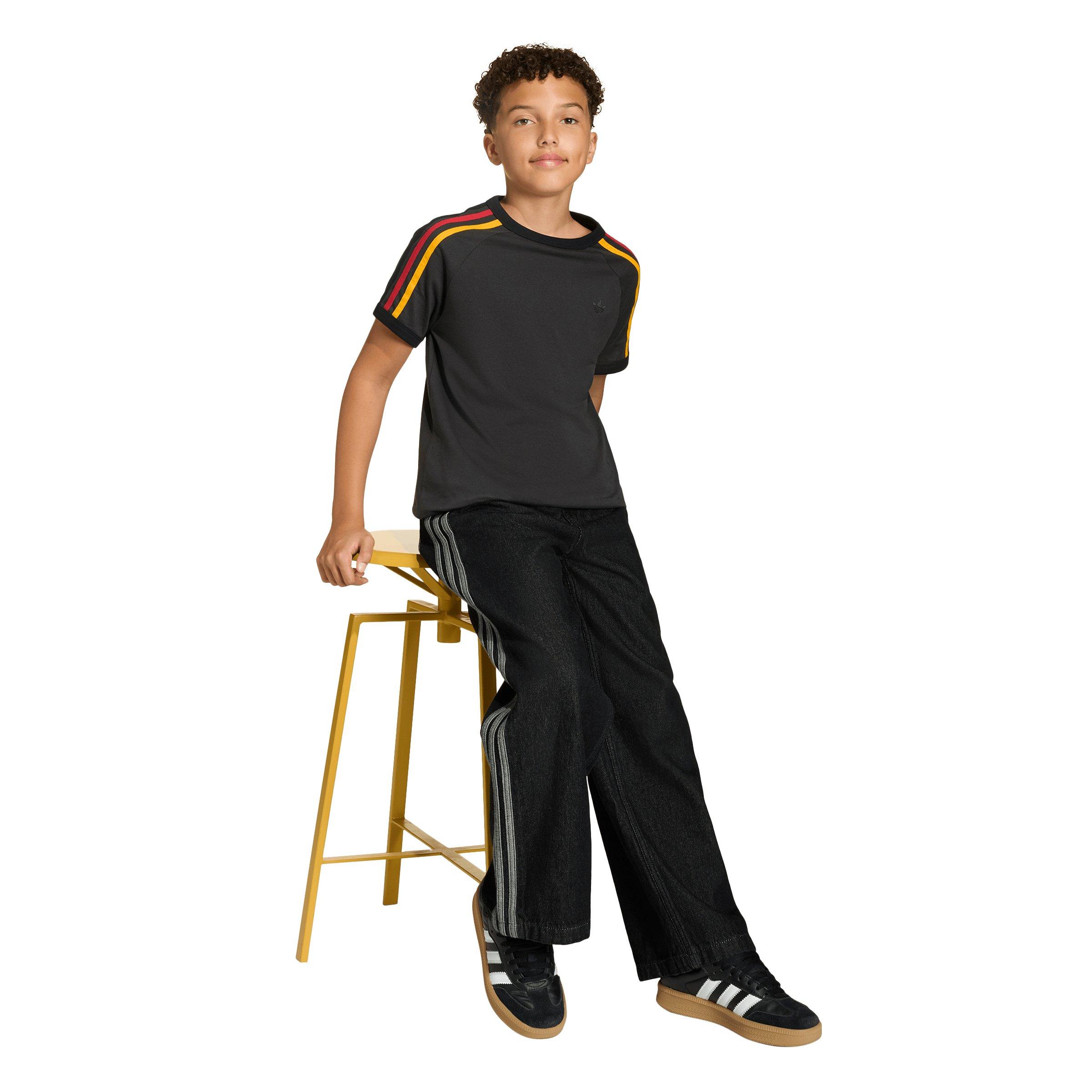 adidas Originals Big Boys' Black 3-Stripes T-Shirt