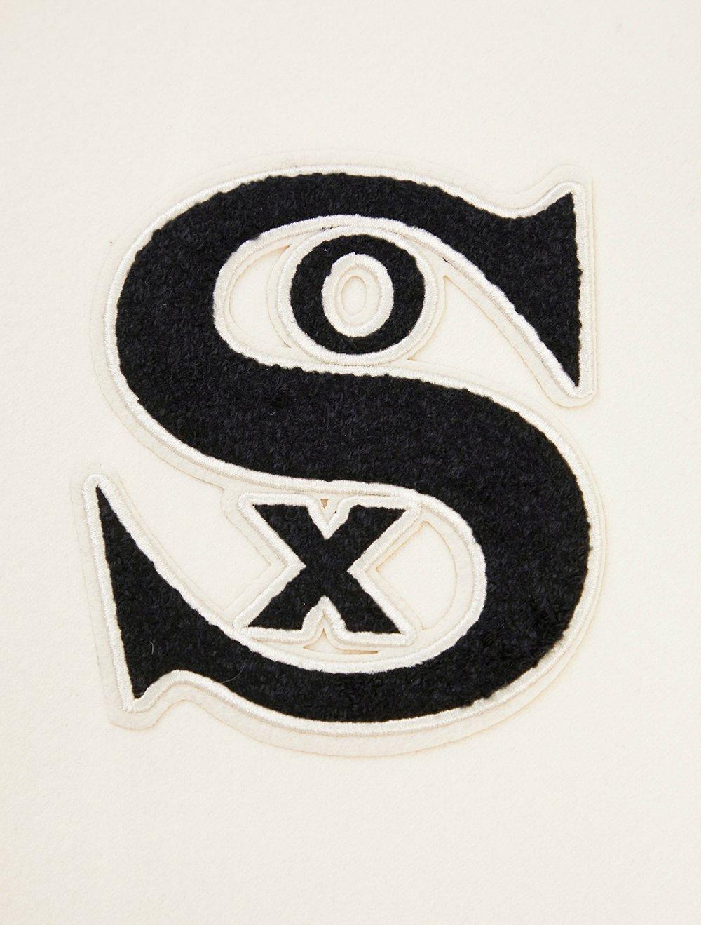Pro Standard Women's MLB Chicago White Sox Retro Classic Rib Wool Varsity Jacket - Eggshell/Black - EGGSHELL/BLACK Thumbnail View 5