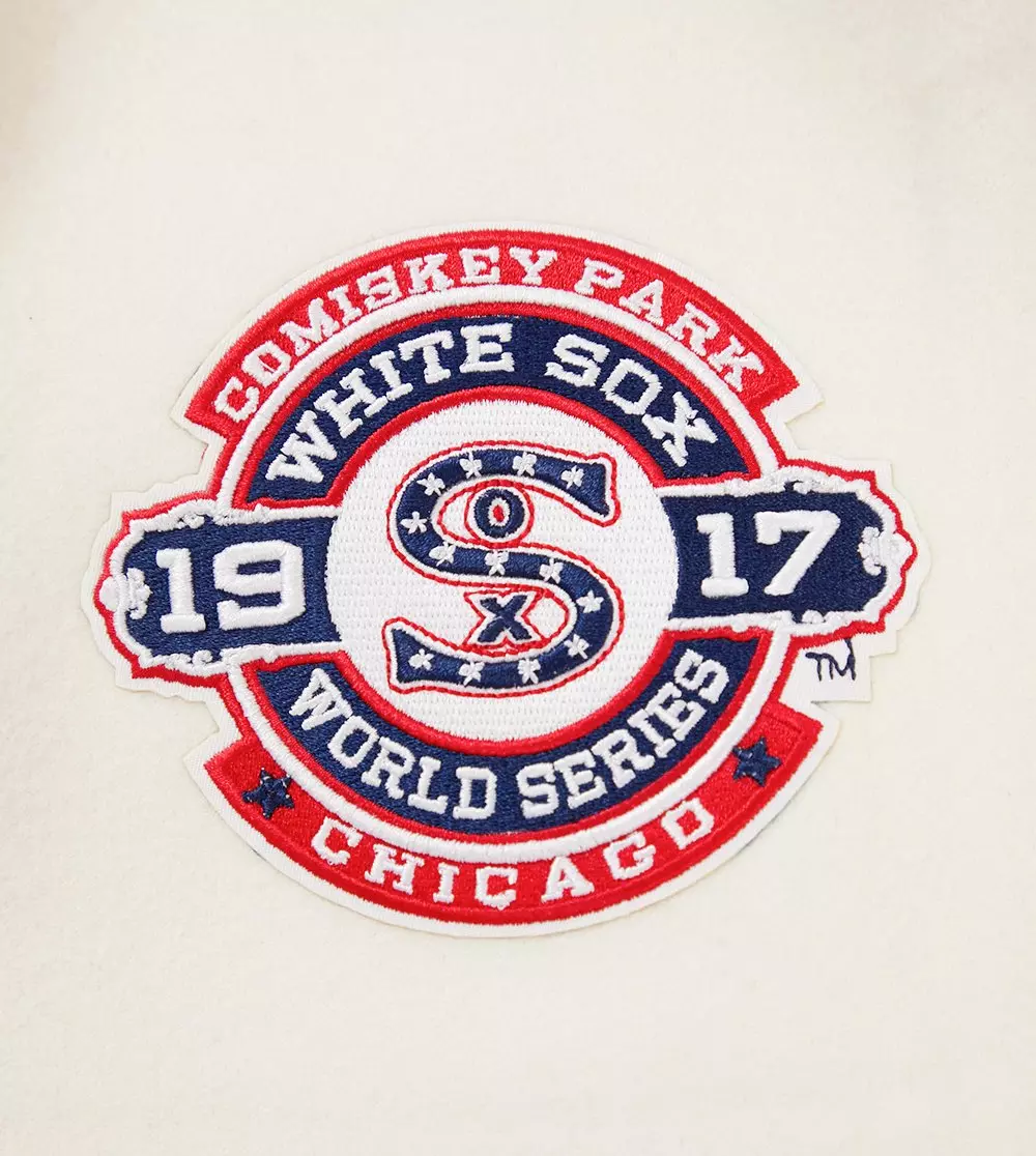 Pro Standard Women's MLB Chicago White Sox Retro Classic Rib Wool Varsity Jacket -Eggshell/Black - EGGSHELL/BLACK