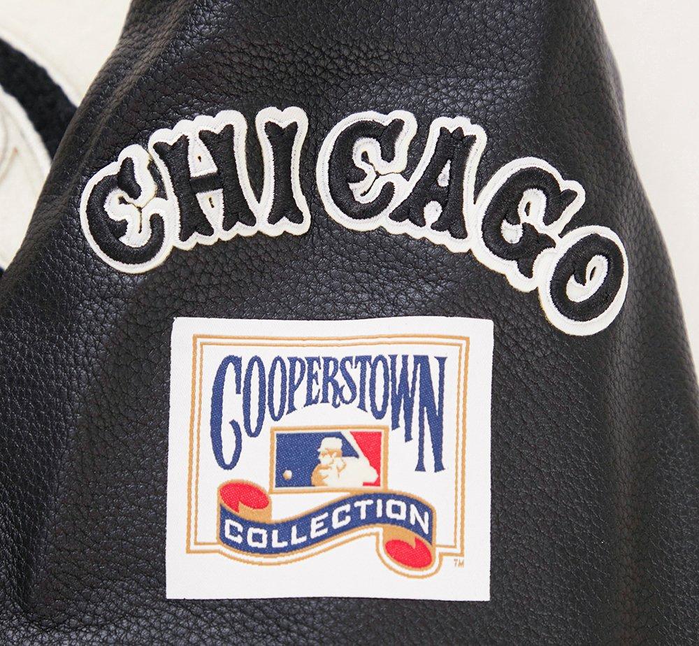 Pro Standard Women's MLB Chicago White Sox Retro Classic Rib Wool Varsity Jacket - Eggshell/Black - EGGSHELL/BLACK Thumbnail View 8