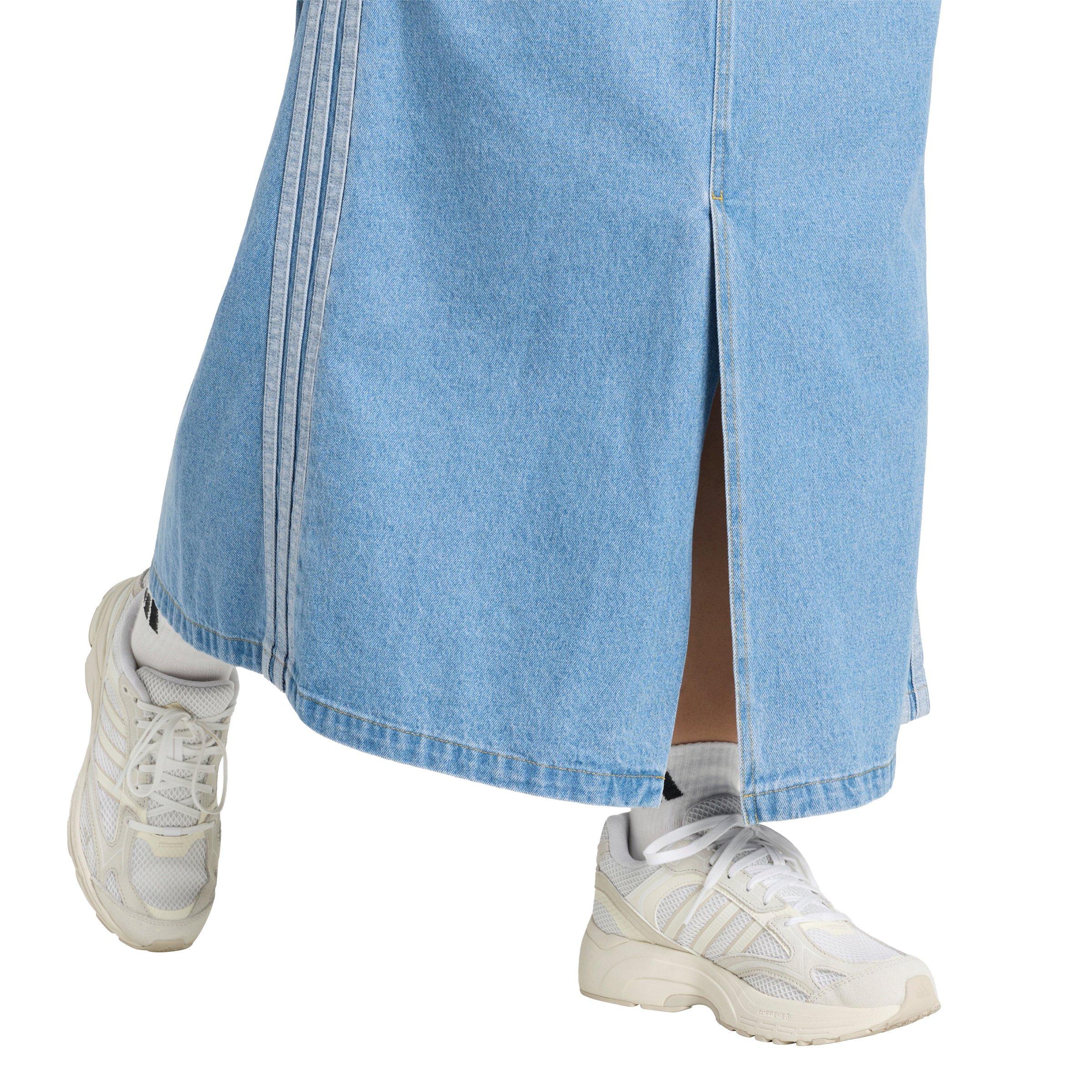 adidas Women's Stadium Light Washed Denim Loose Fit Skirt - Lt Blue - LT BLUE