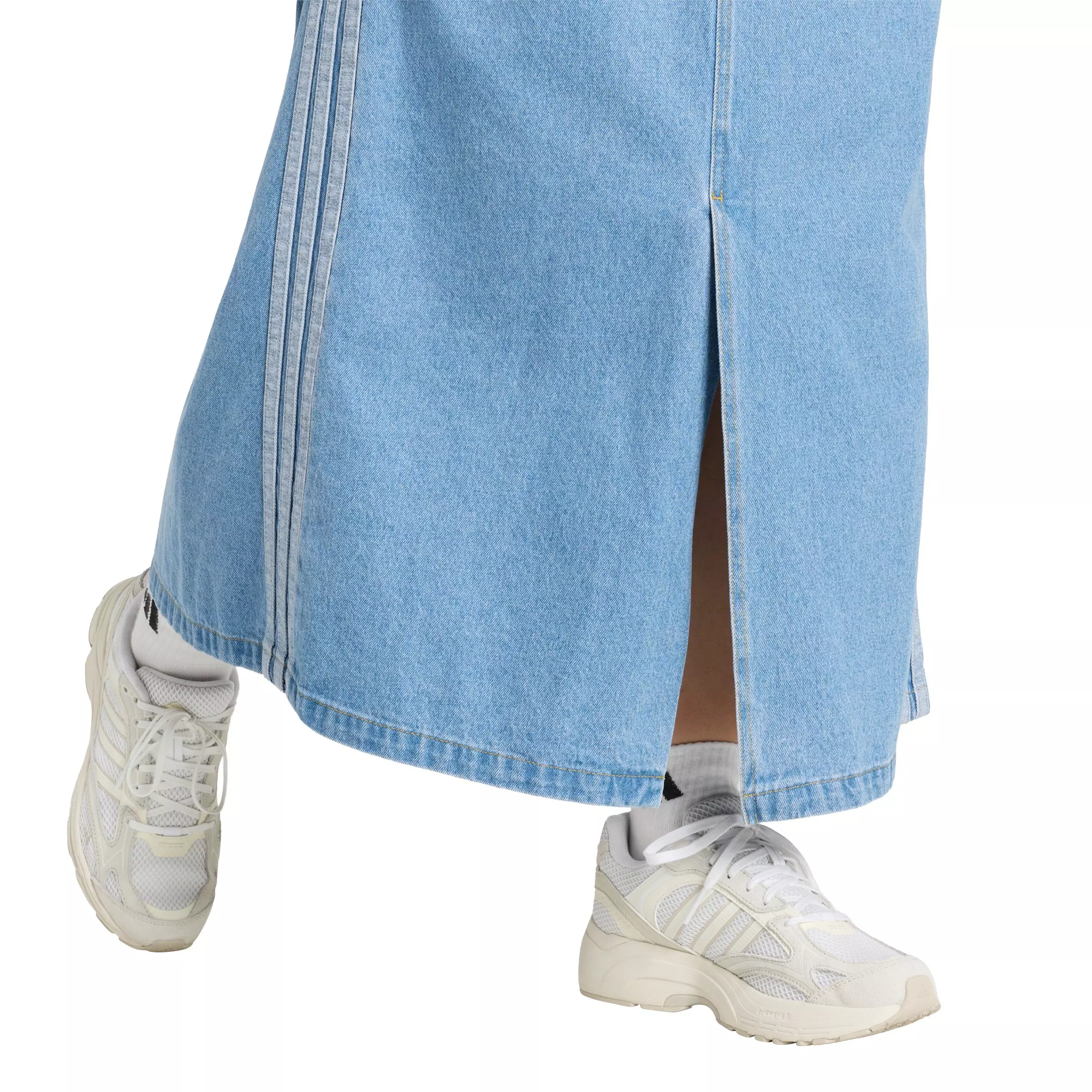 adidas Women's Stadium Light Washed Denim Loose Fit Skirt - Lt Blue - LT BLUE