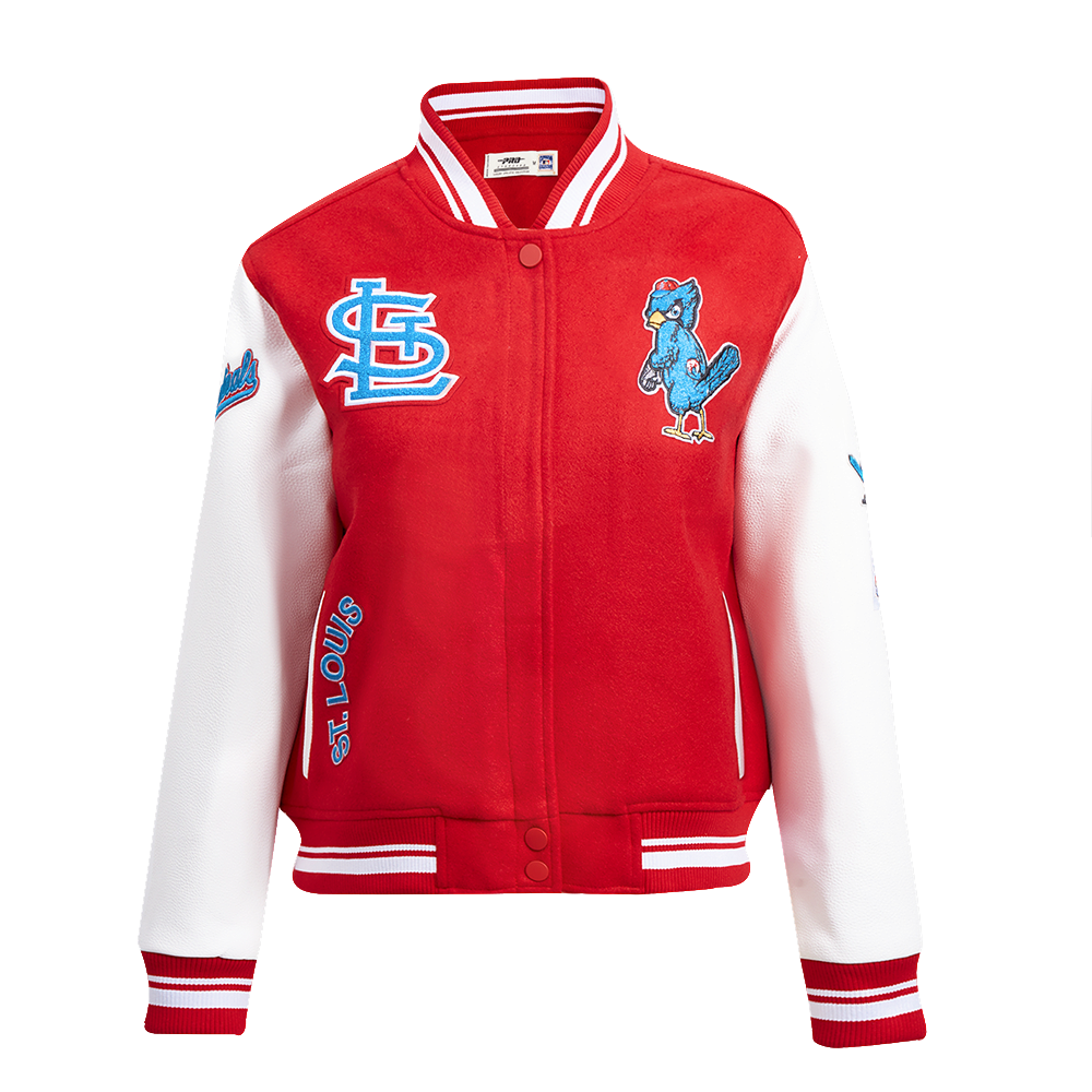 Pro Standard Women's MLB St. Louis Cardinals Retro Classic Rib Wool Varsity Jacket -Red - RED Thumbnail View 1