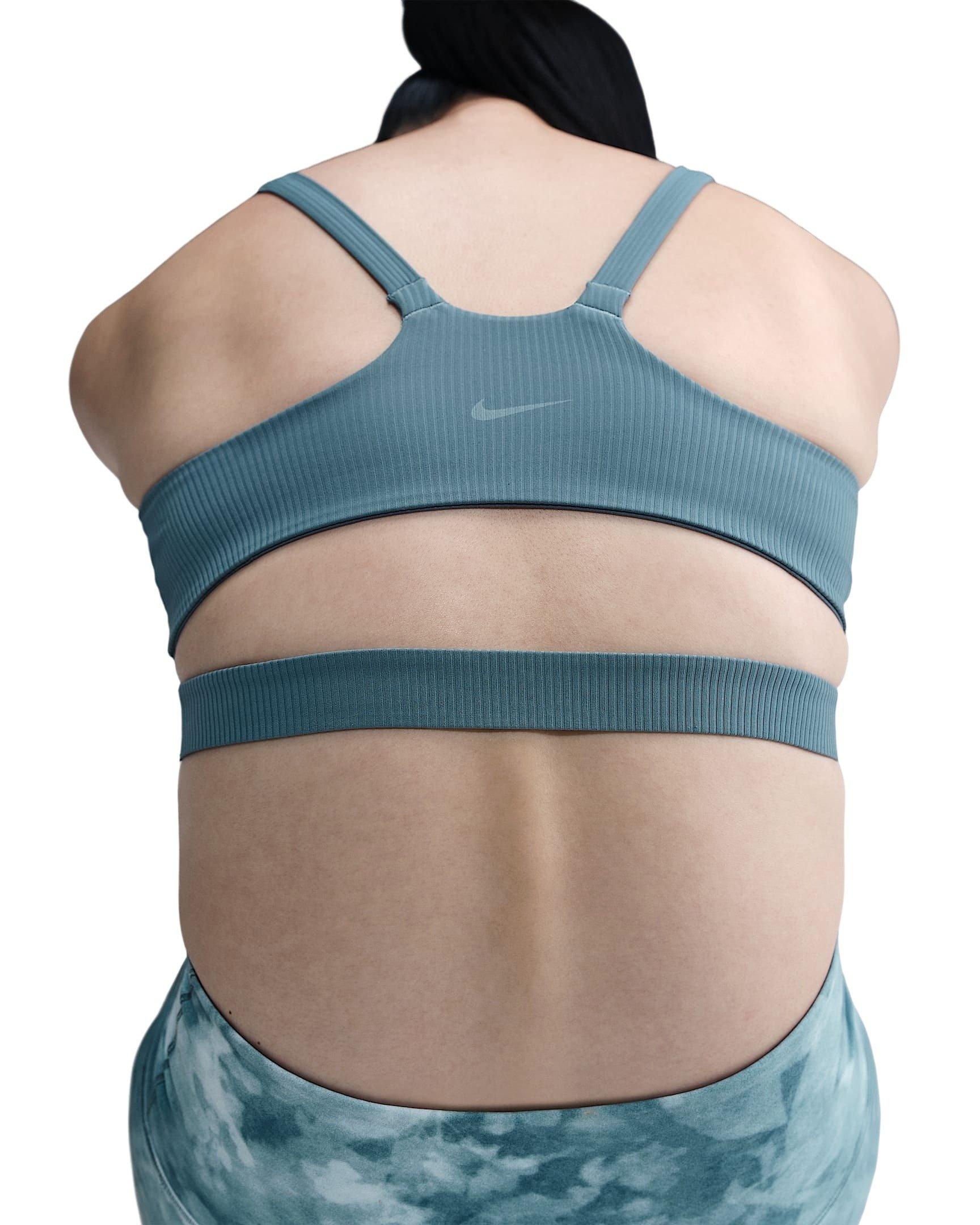 Nike Women's Zenvy Light-Support Rib Padded Sports Bra -Blue - BLUE Thumbnail View 2