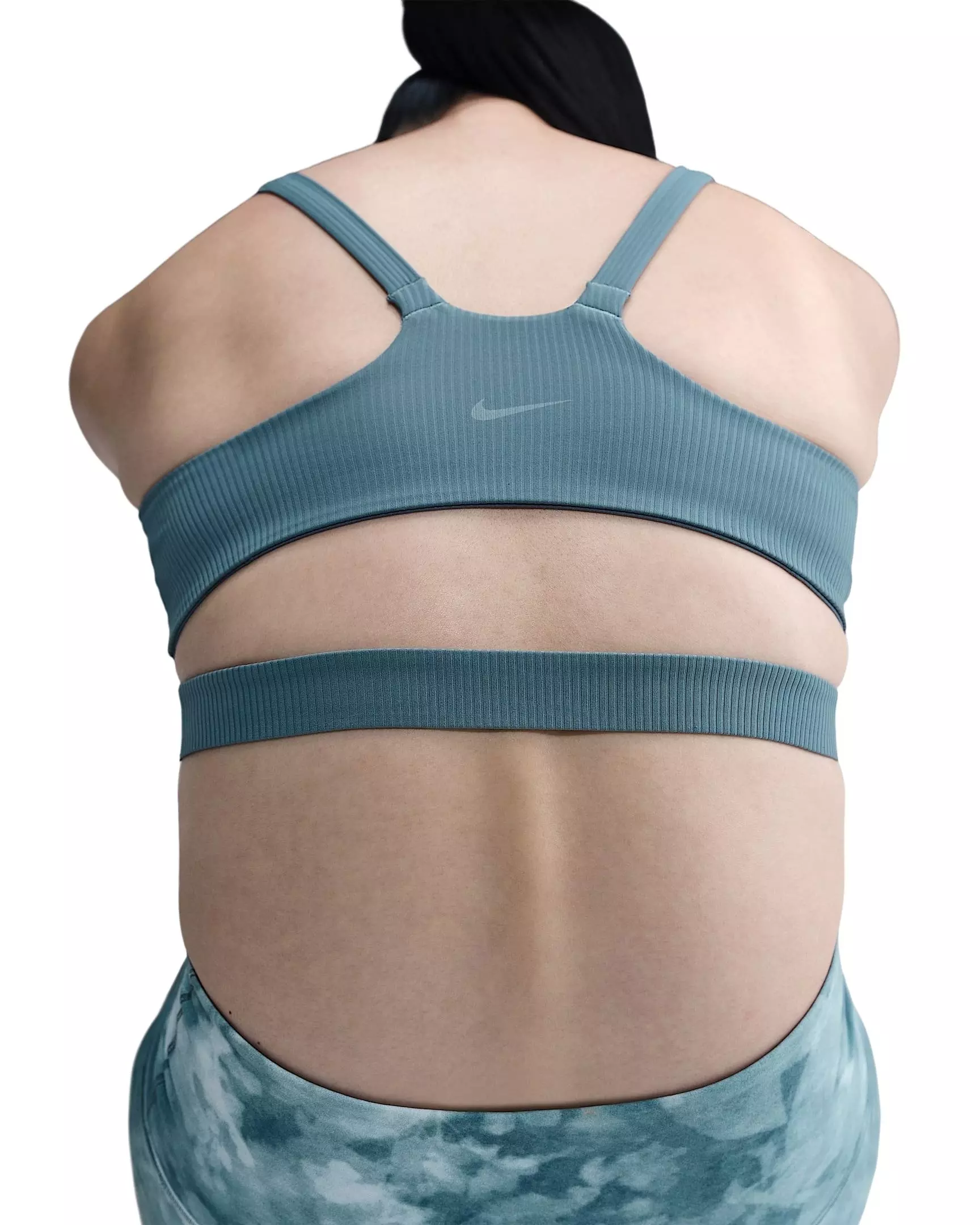 Nike Women's Zenvy Light-Support Rib Padded Sports Bra -Blue - BLUE