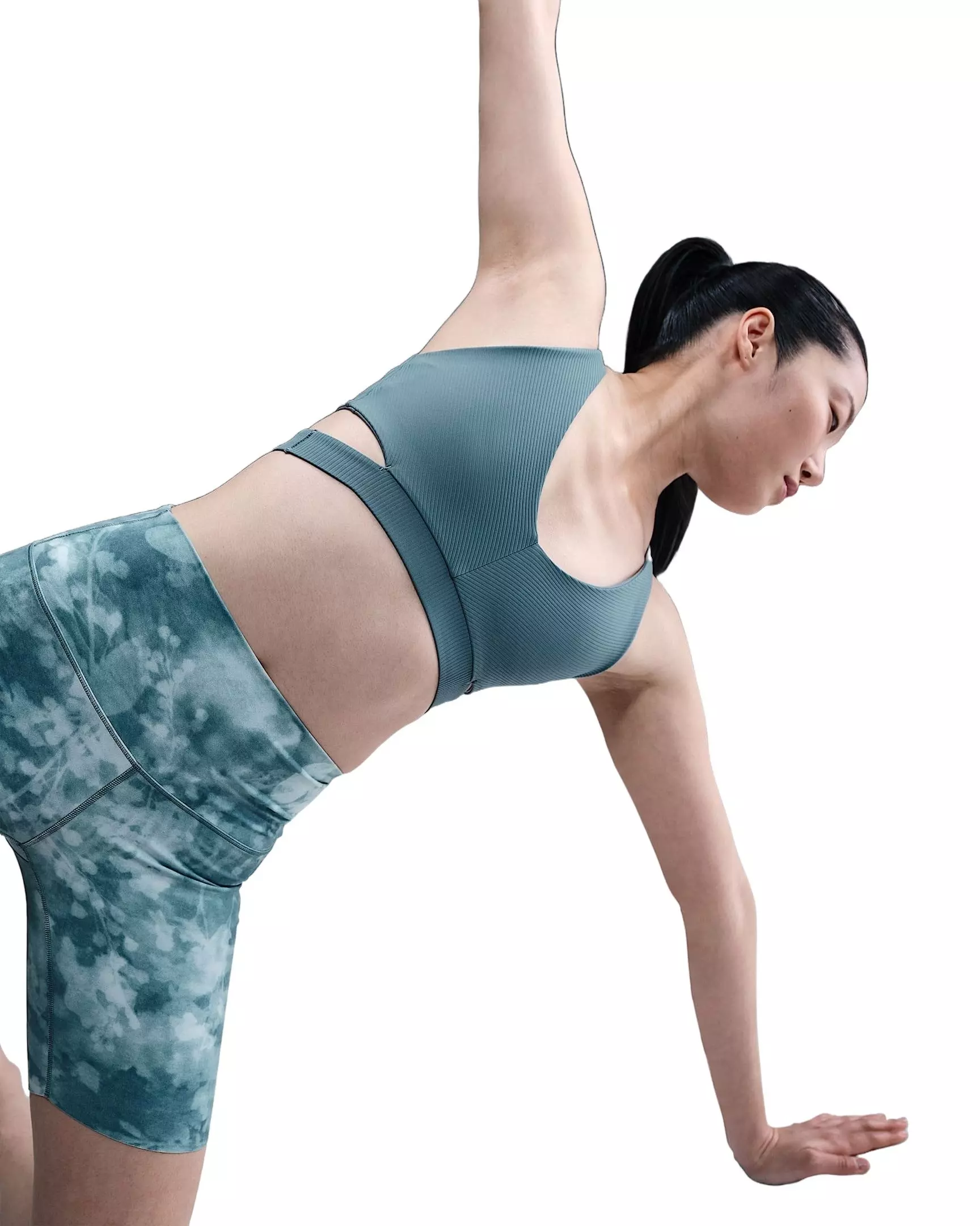 Nike Women's Zenvy Light-Support Rib Padded Sports Bra -Blue - BLUE