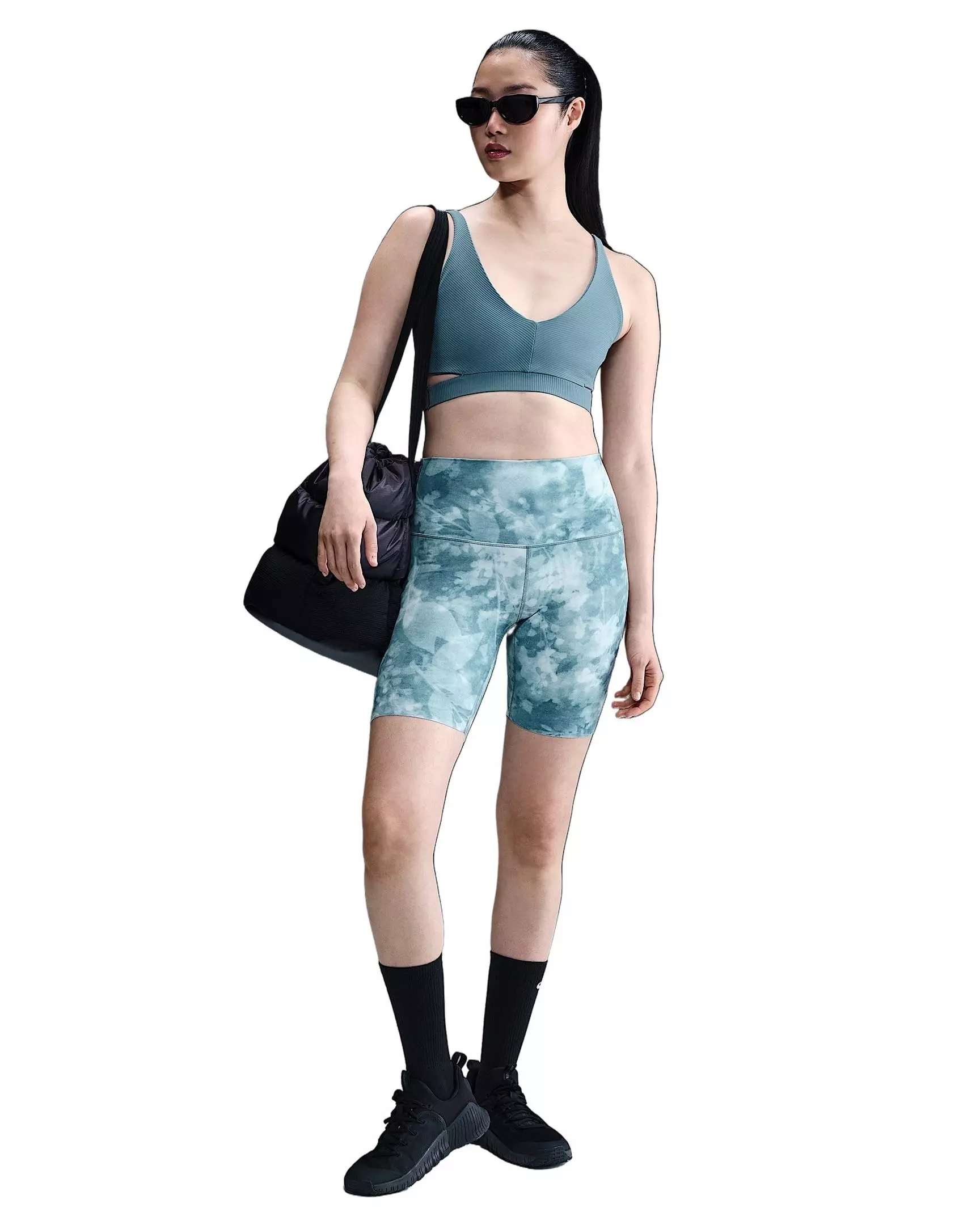 Nike Women's Zenvy Light-Support Rib Padded Sports Bra - Blue - BLUE