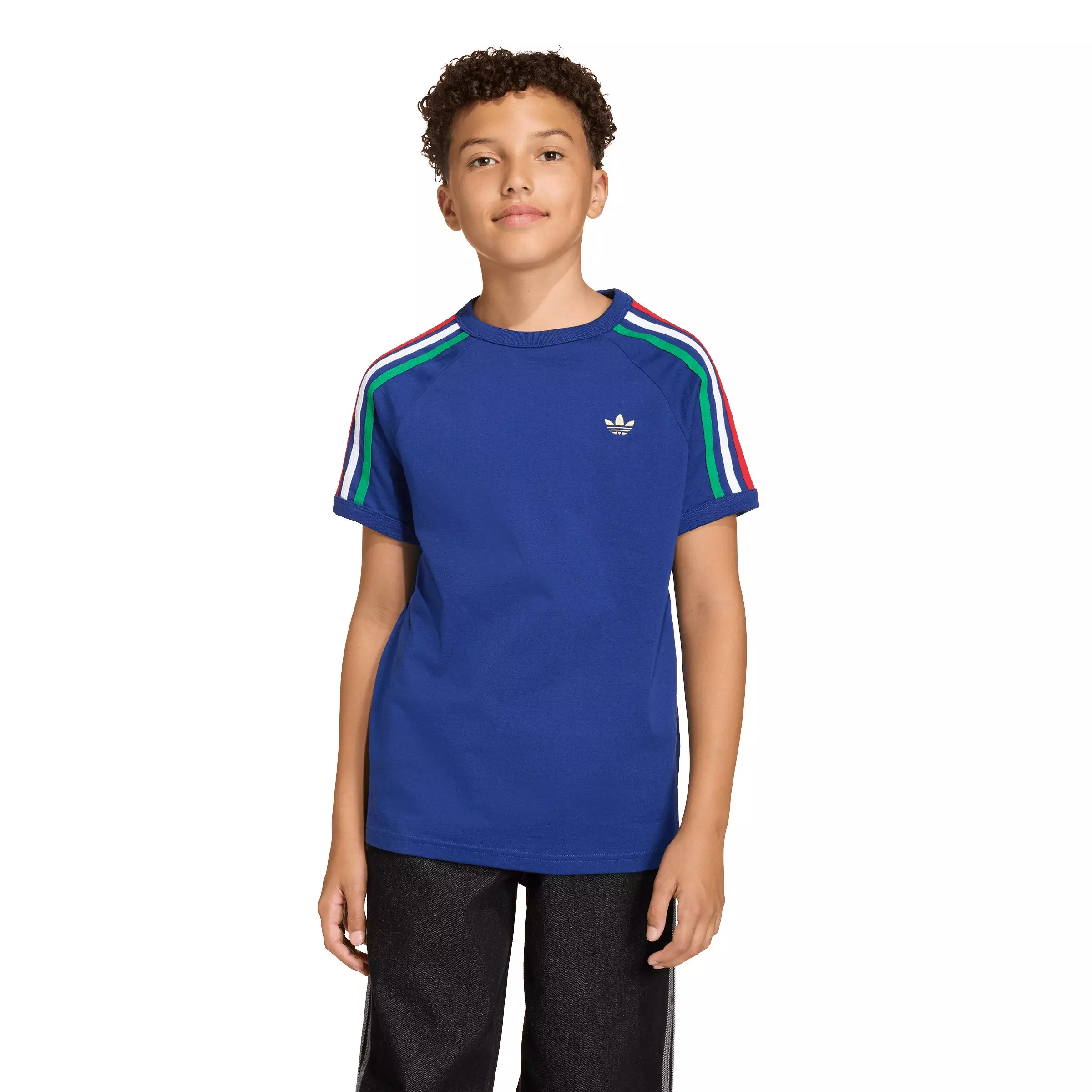 adidas Originals Big Boys' 3-Stripes T-Shirt - Blue - BLUE