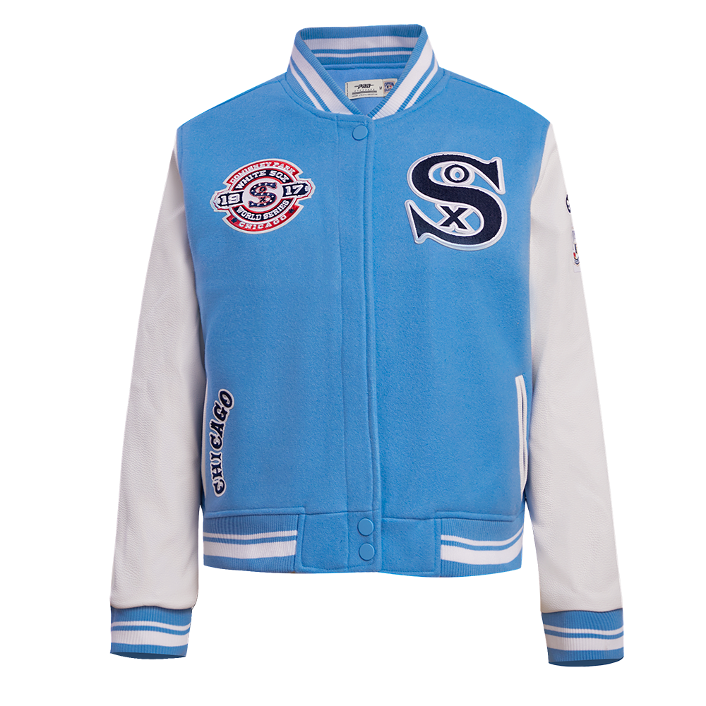 Pro Standard Women's MLB Chicago White Sox Retro Classic Rib Wool Varsity Jacket -Blue/White - BLUE/WHITE Thumbnail View 1
