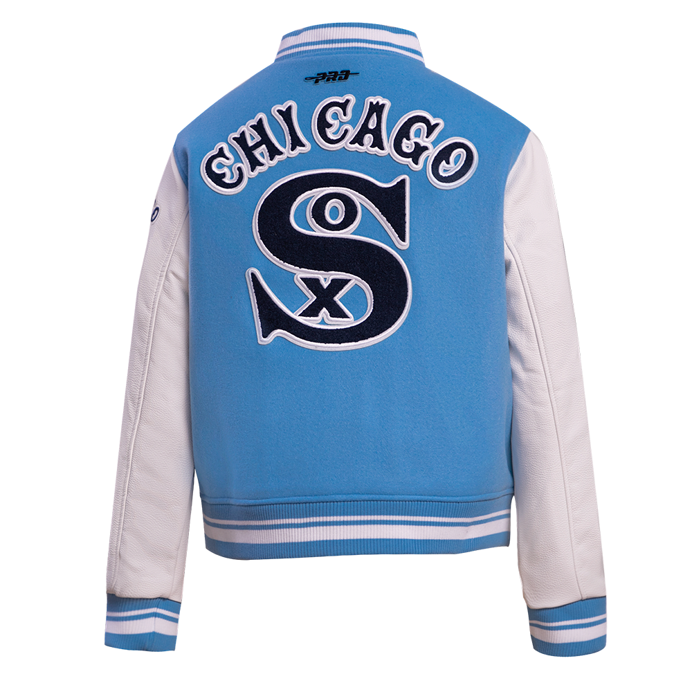 Pro Standard Women's MLB Chicago White Sox Retro Classic Rib Wool Varsity Jacket -Blue/White - BLUE/WHITE Thumbnail View 2