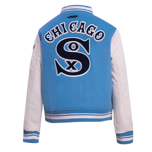 Pro Standard Women's MLB Chicago White Sox Retro Classic Rib Wool Varsity Jacket -Blue/White