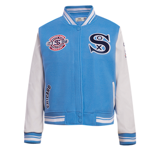 Pro Standard Women's MLB Chicago White Sox Retro Classic Rib Wool Varsity Jacket -Blue/White