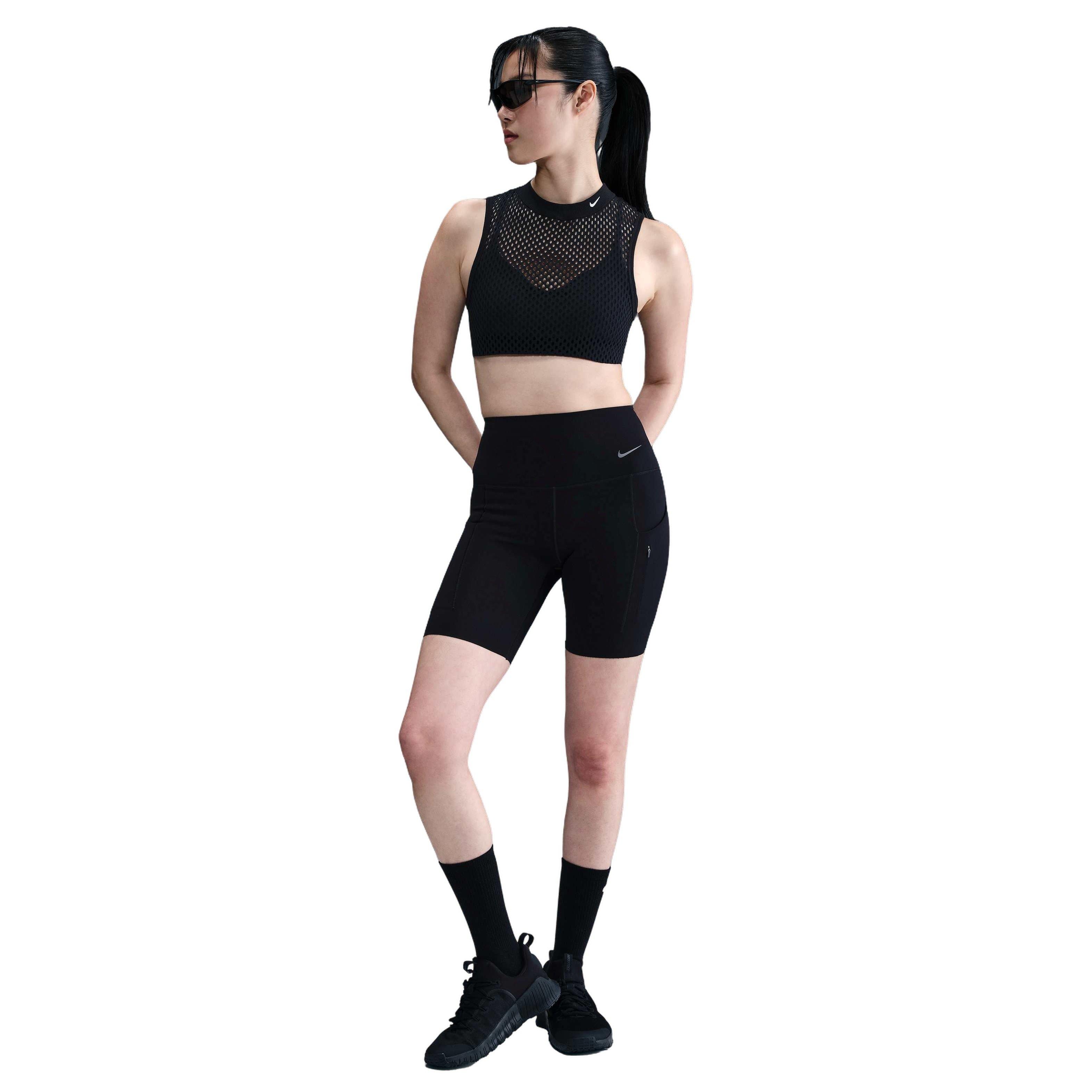 Nike Women's Indy Net Light-Support Padded Sports Bra - BLACK Thumbnail View 4