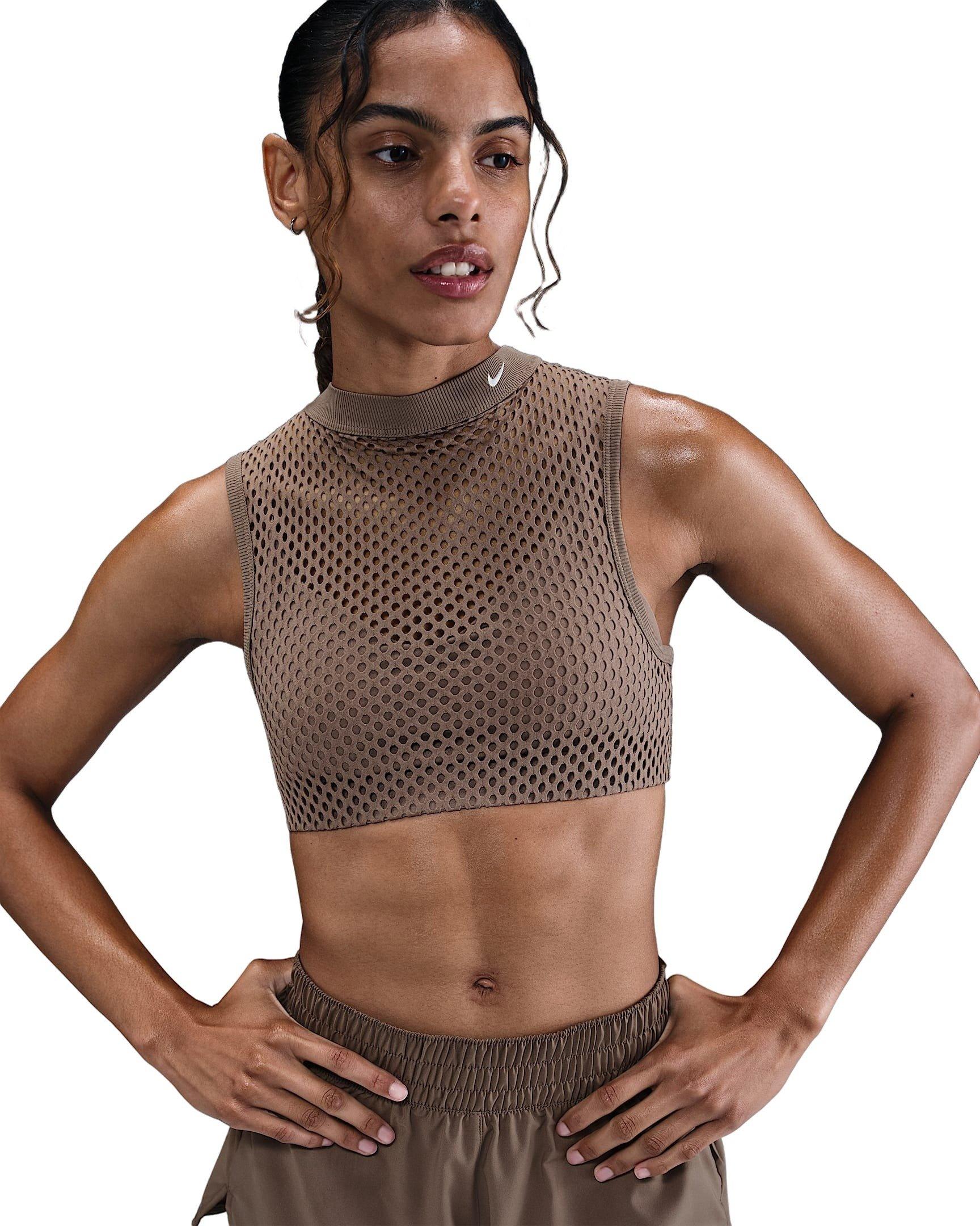 Nike Women's Indy Net Light-Support Padded Sports Bra - BROWN Thumbnail View 1