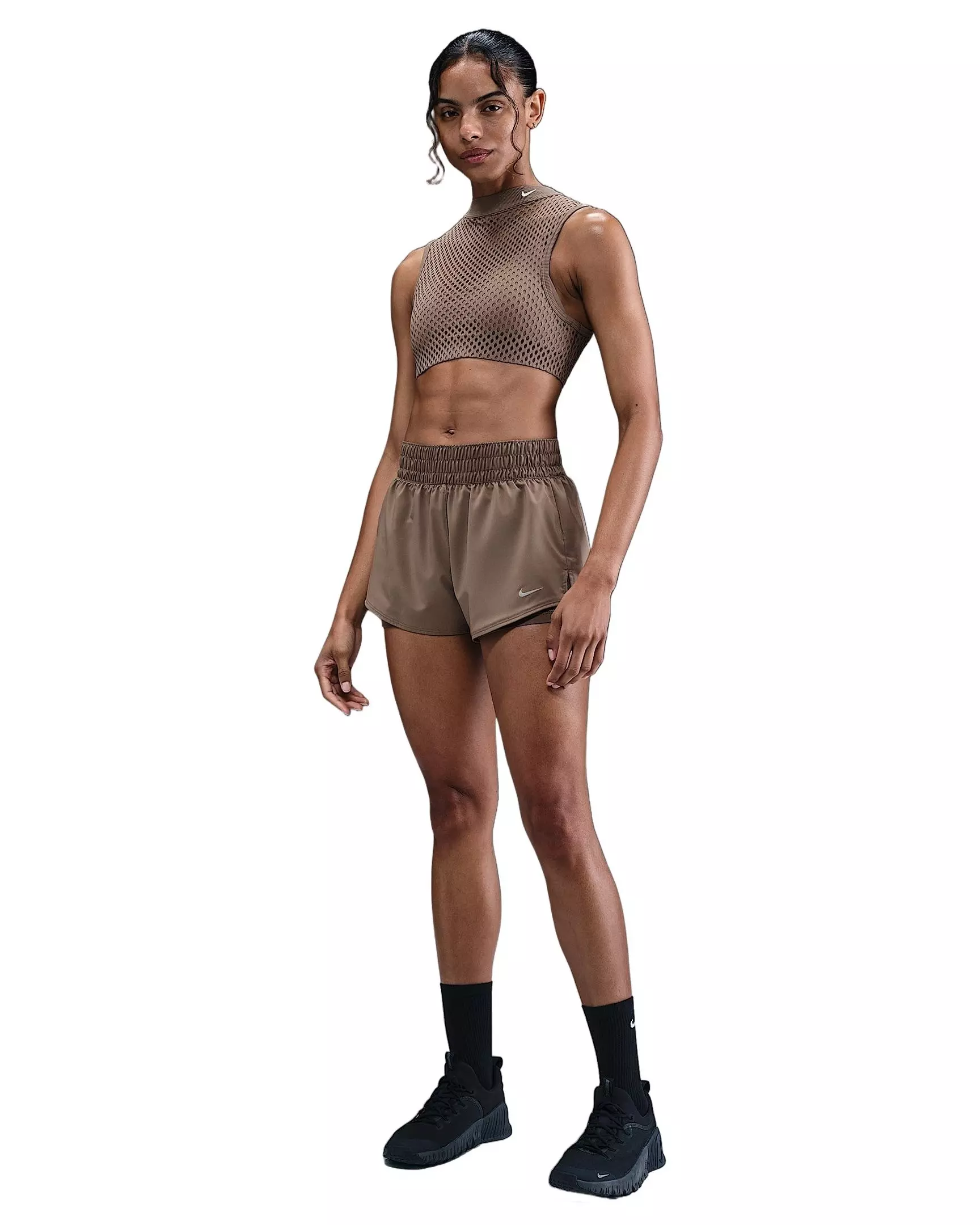 Nike Women's Indy Net Light-Support Padded Sports Bra - BROWN