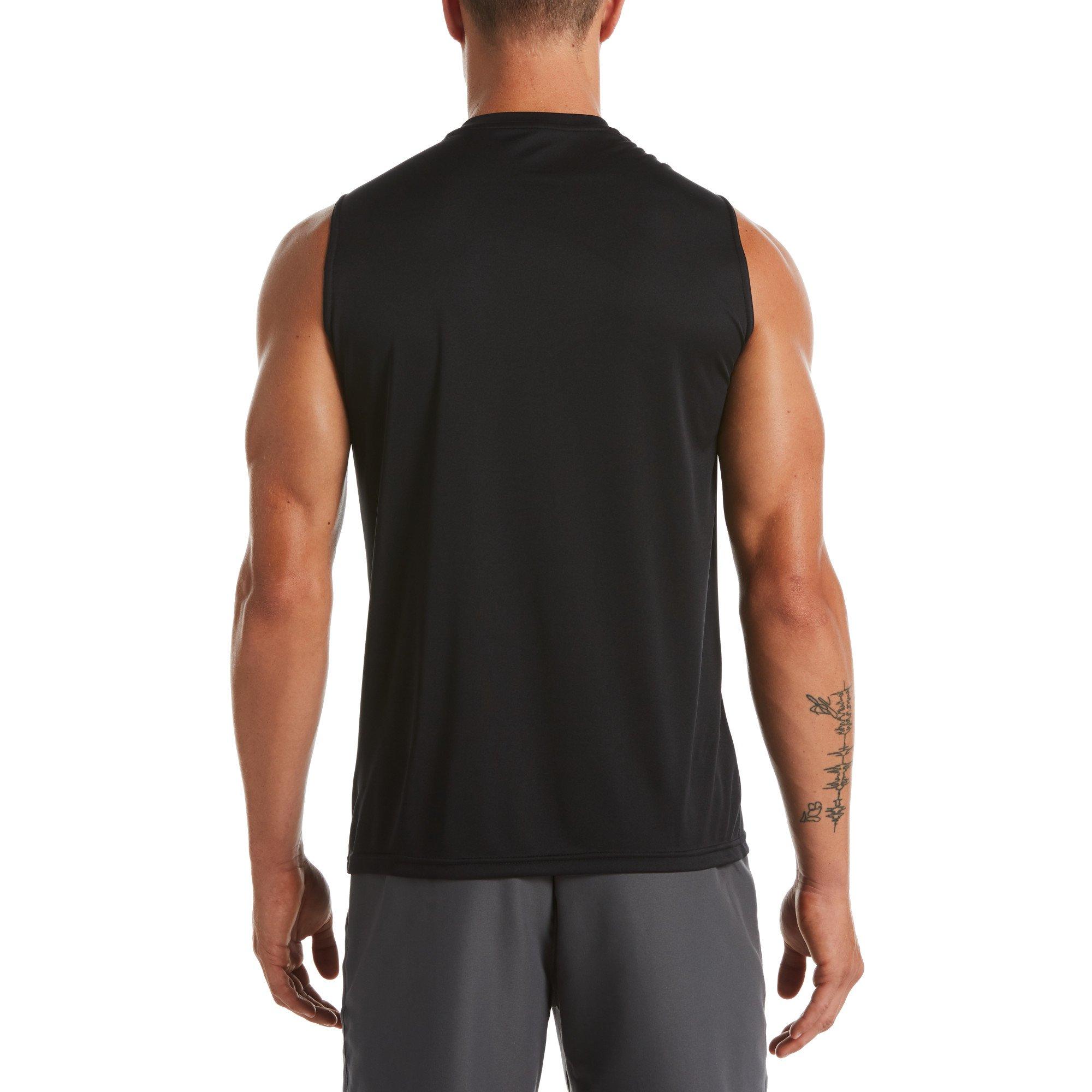 Nike Men's Swim Hydroguard Essential Dri-FIT UV Sleeveless Top - BLACK Thumbnail View 2