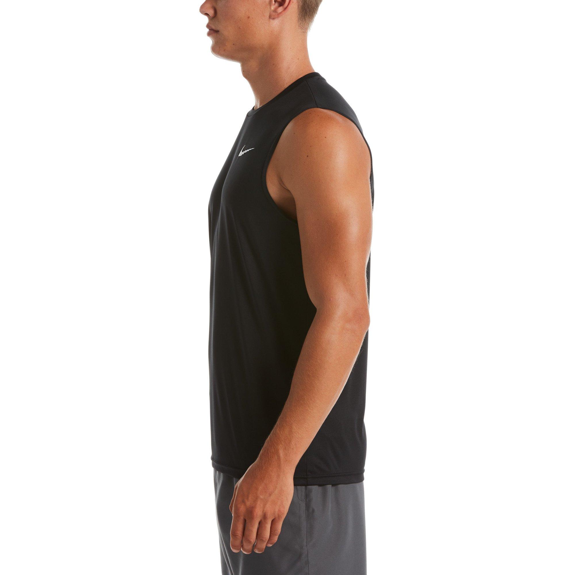 Nike Men's Swim Hydroguard Essential Dri-FIT UV Sleeveless Top - BLACK Thumbnail View 3