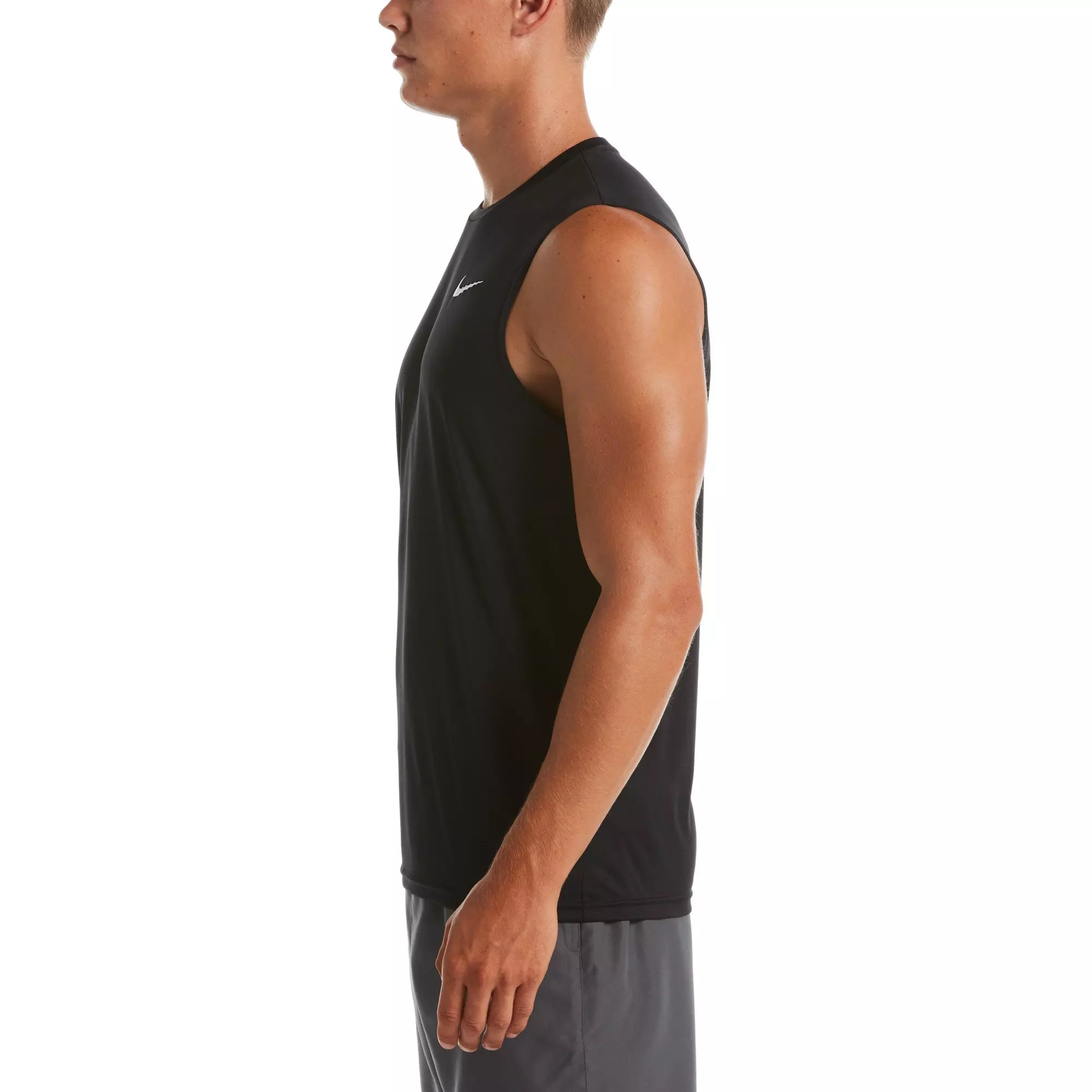 Nike Men's Swim Hydroguard Essential Dri-FIT UV Sleeveless Top - BLACK