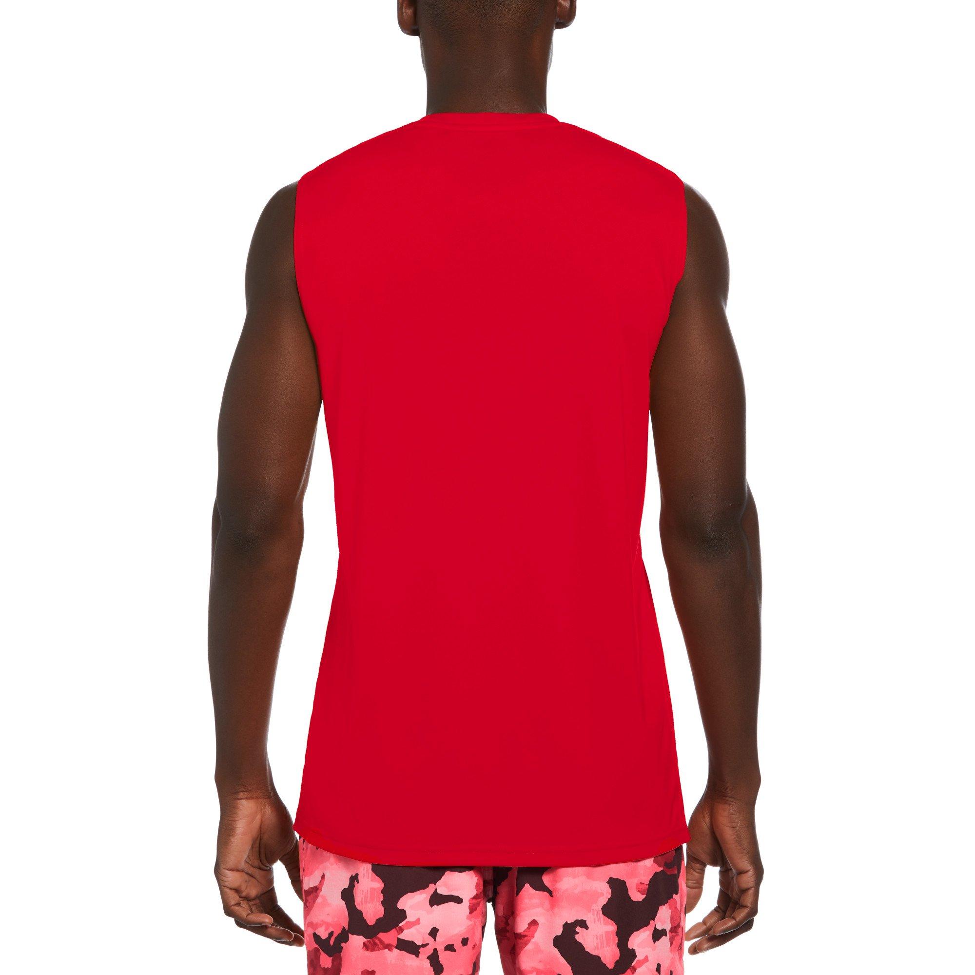 Nike Men's Swim Hydroguard Essential Dri-FIT UV Sleeveless Top - RED Thumbnail View 2