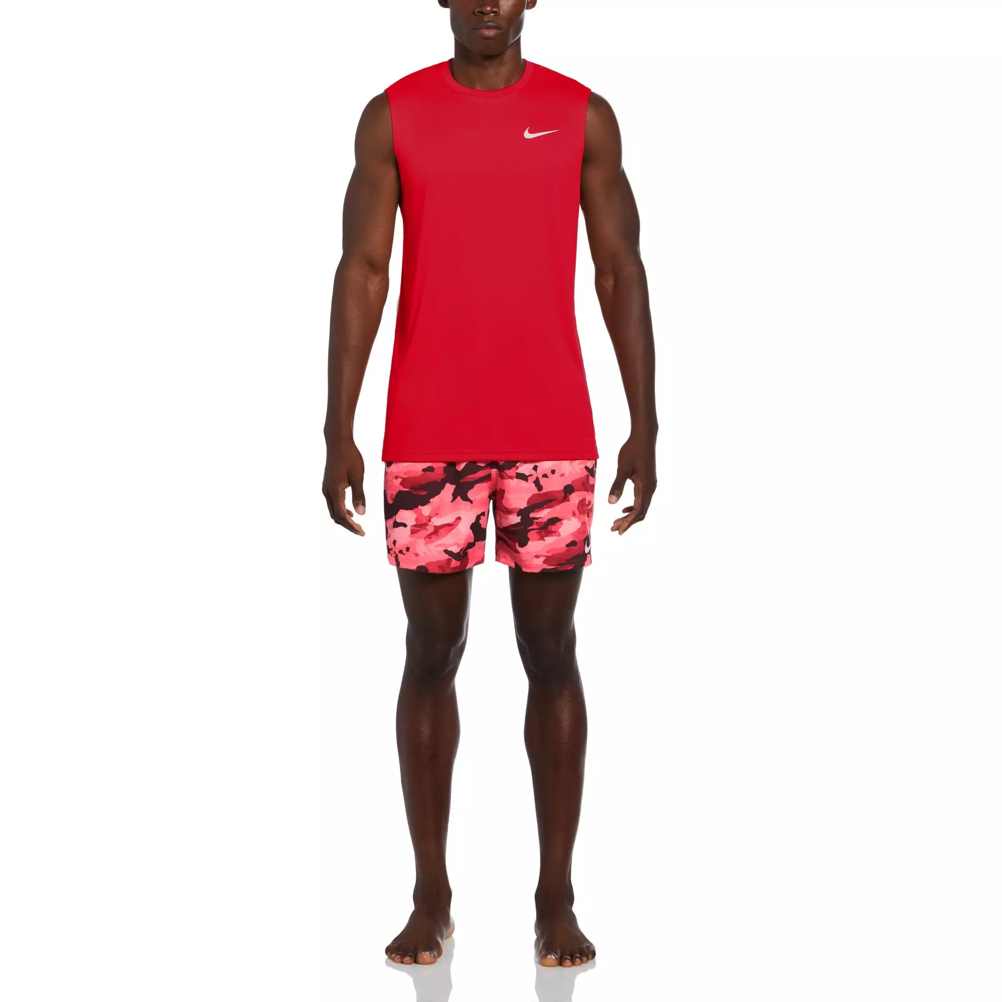 Nike Men's Swim Hydroguard Essential Dri-FIT UV Sleeveless Top - RED