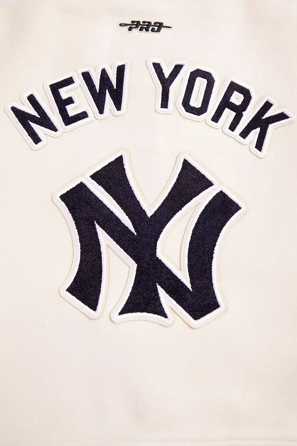 Pro Standard Women's MLB New York Yankees Retro Classic Rib Wool Varsity Jacket - Eggshell/ Navy - EGGSHELL/NAVY