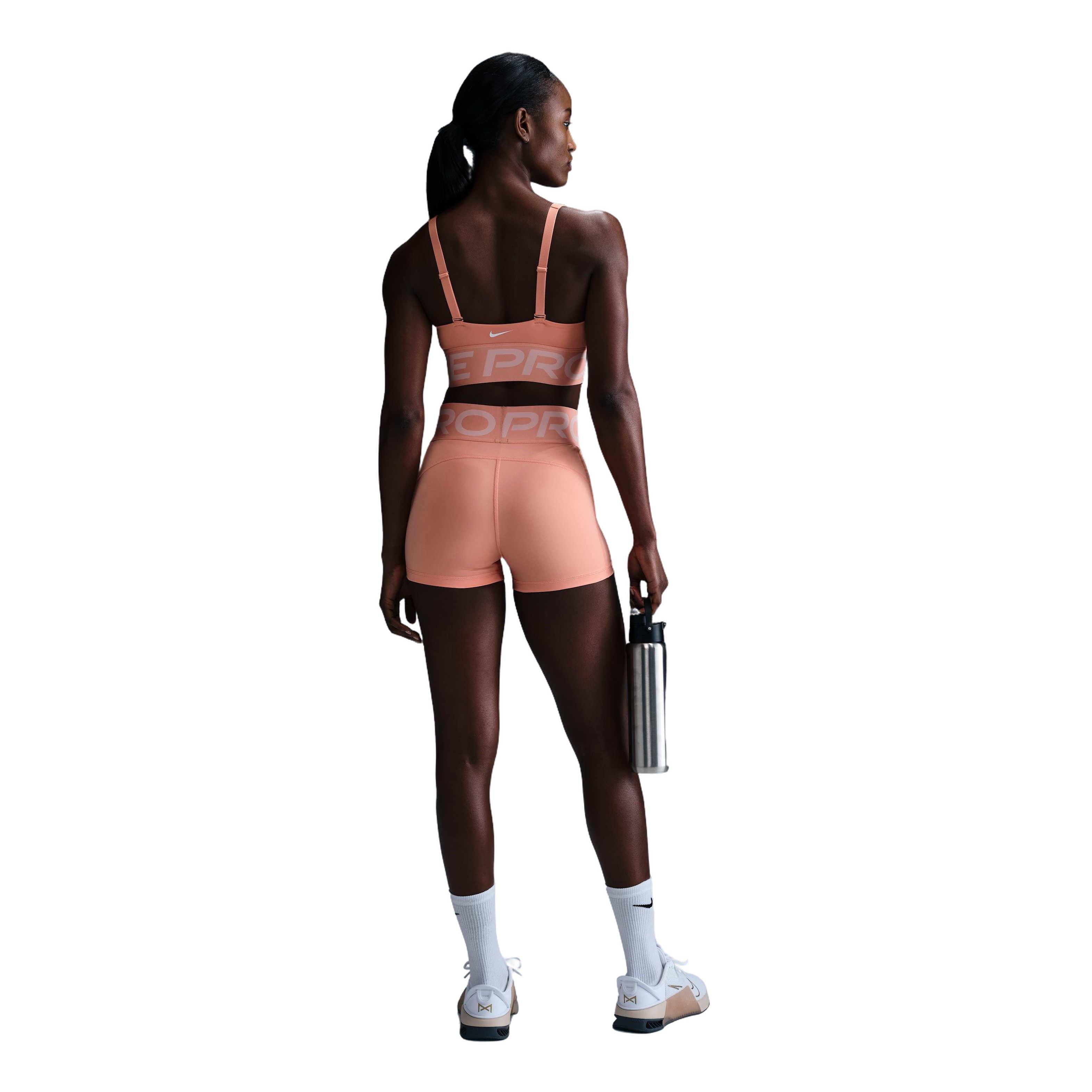 Nike Women's Pro Indy Plunge Bold Med-Support Padded Sports Bra -Orange - ORANGE Thumbnail View 5