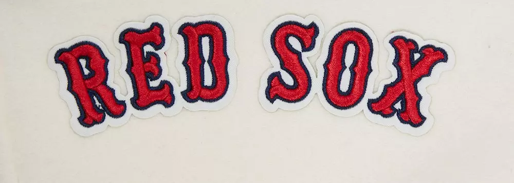 Pro Standard Women's MLB Boston Red Sox Retro Classic Rib Wool Varsity Jacket - Eggshell/Navy - EGGSHELL/NAVY