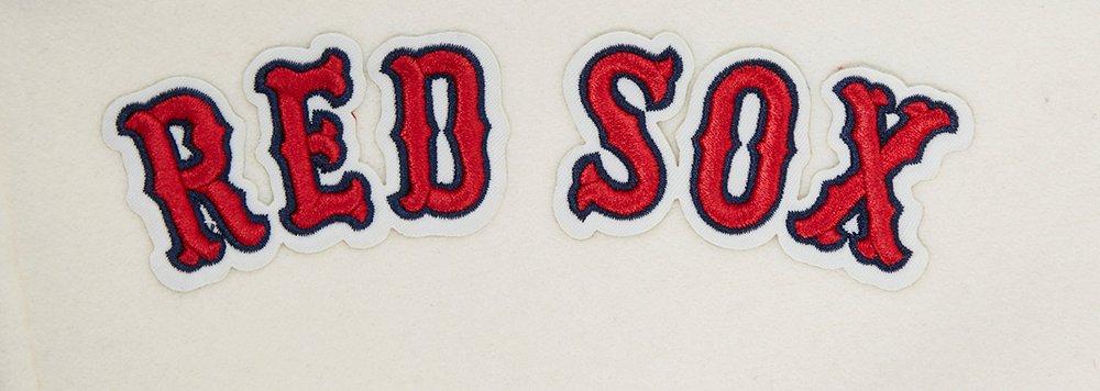 Pro Standard Women's MLB Boston Red Sox Retro Classic Rib Wool Varsity Jacket -Eggshell/Navy - EGGSHELL/NAVY Thumbnail View 9