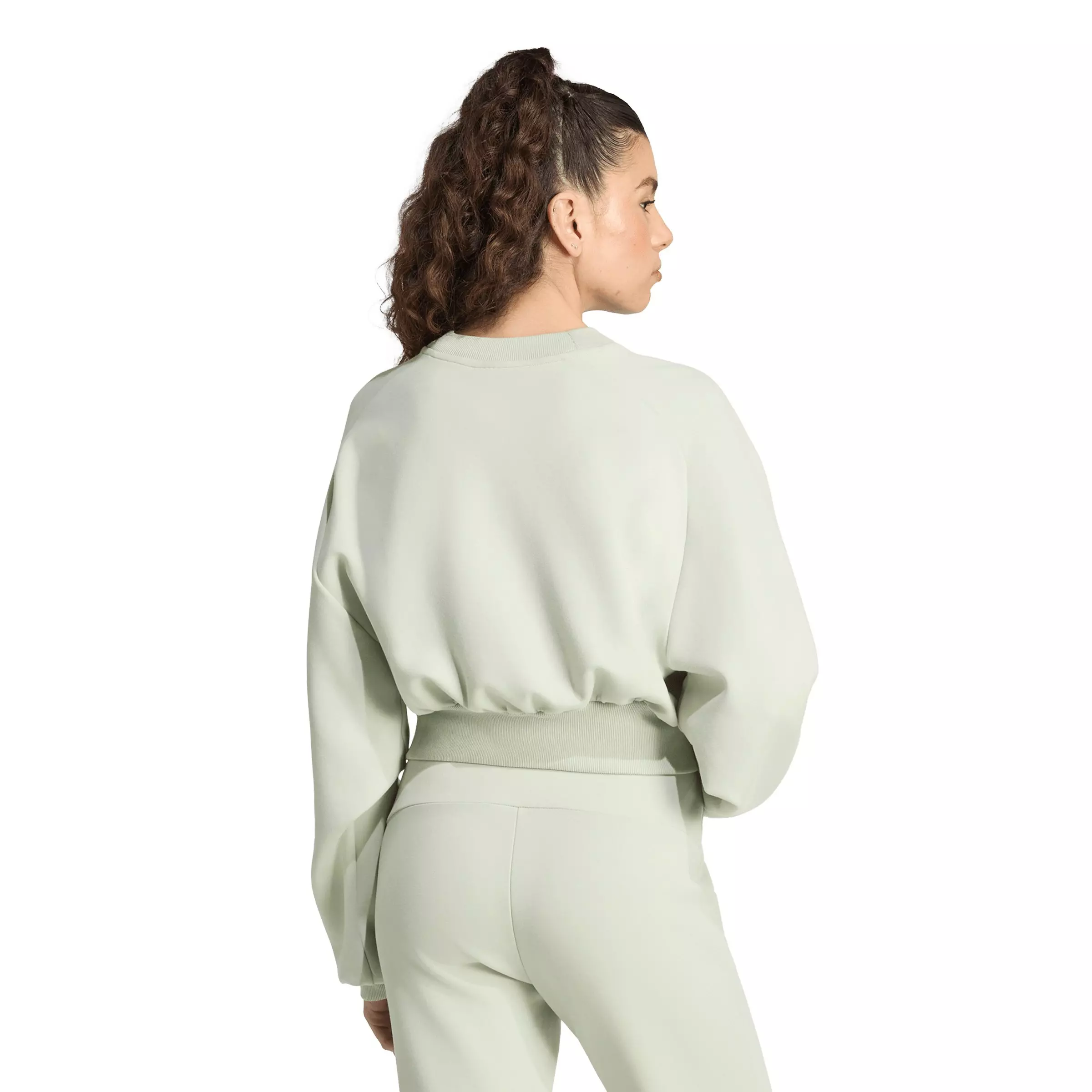adidas Women's Soft Lux Loose Sweatshirt - Lt Green - LT GREEN