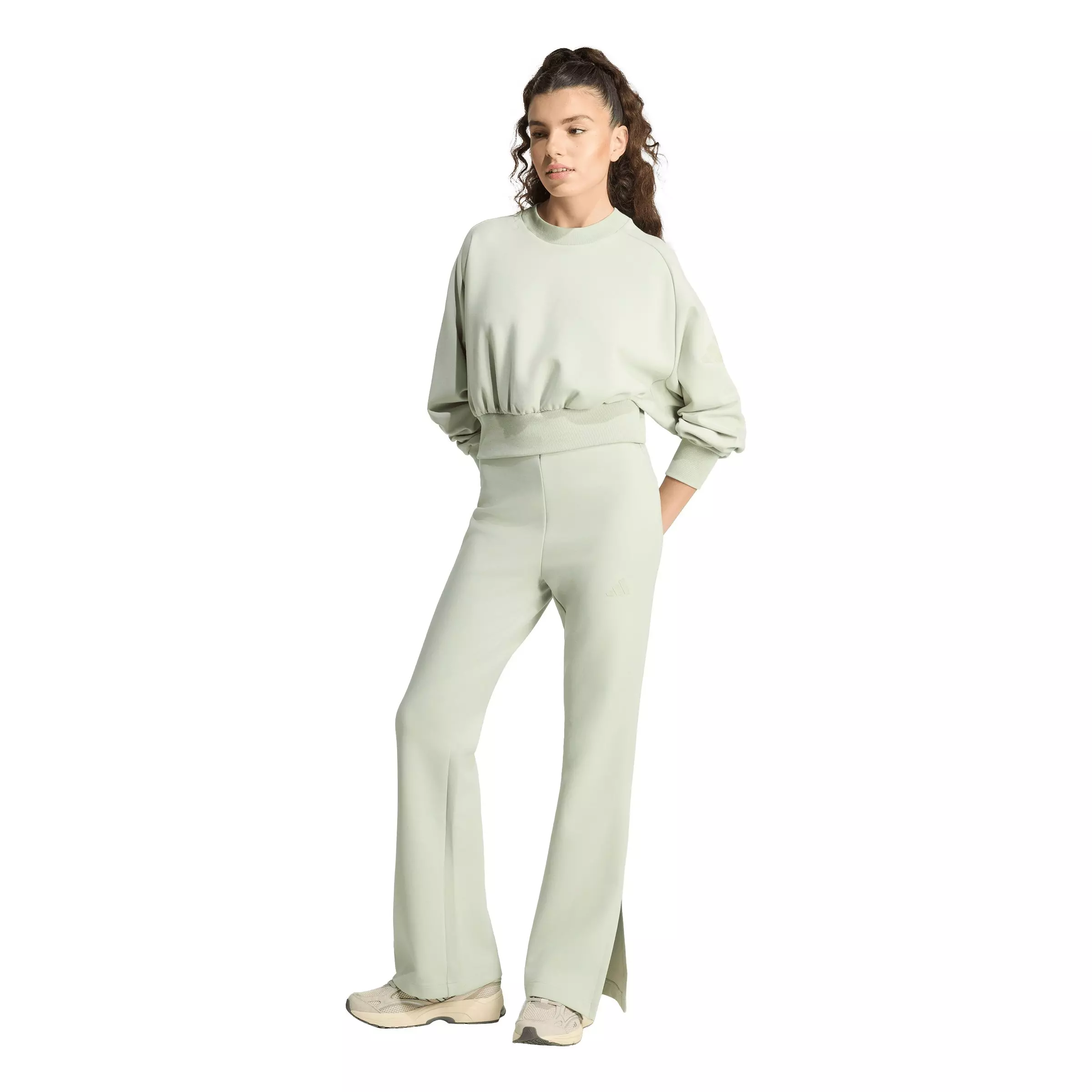 adidas Women's Soft Lux Loose Sweatshirt - Lt Green - LT GREEN