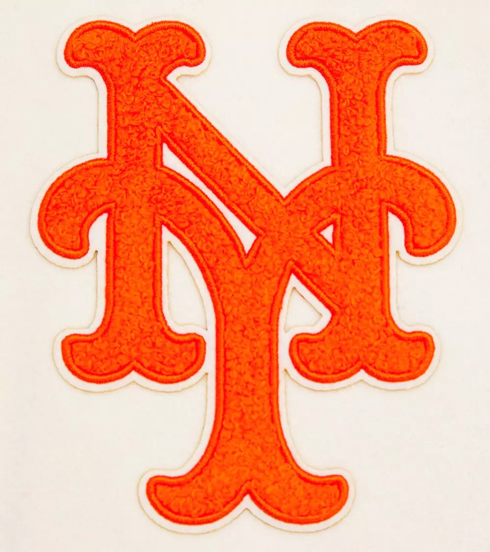 Pro Standard Women's MLB New York Mets Retro Classic Rib Wool Varsity Jacket - Eggshell/Royal Blue - EGGSHELL/ROYAL BLUE