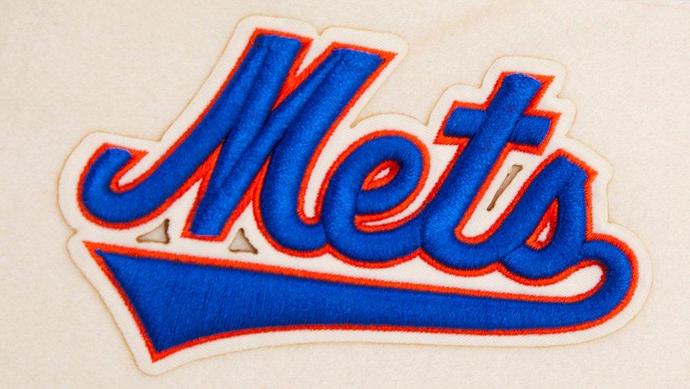 Pro Standard Women's MLB New York Mets Retro Classic Rib Wool Varsity Jacket - Eggshell/Royal Blue - EGGSHELL/ROYAL BLUE Thumbnail View 10