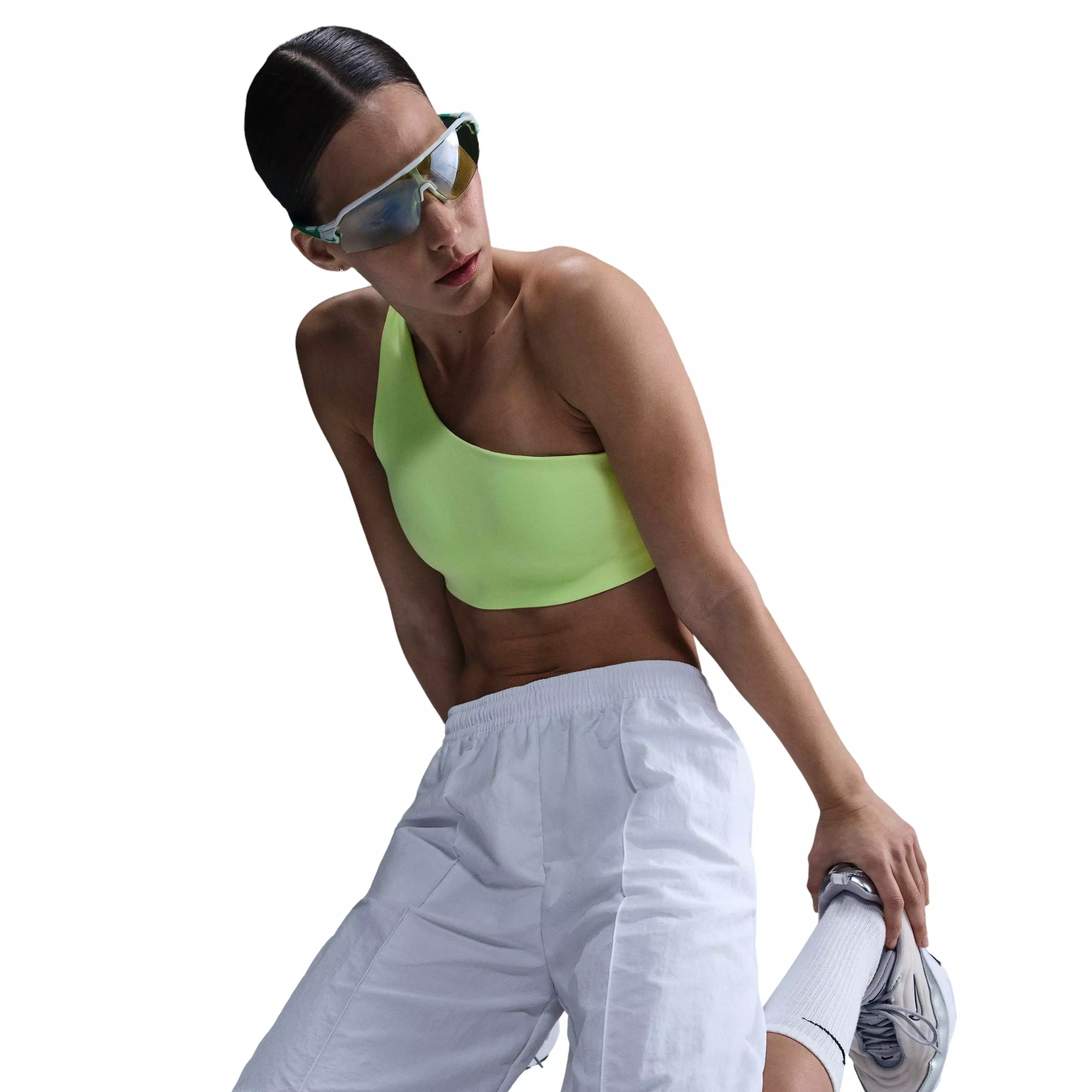 Nike Women's Zenvy ASYM Light-Support Padded Sports Bra - YELLOW