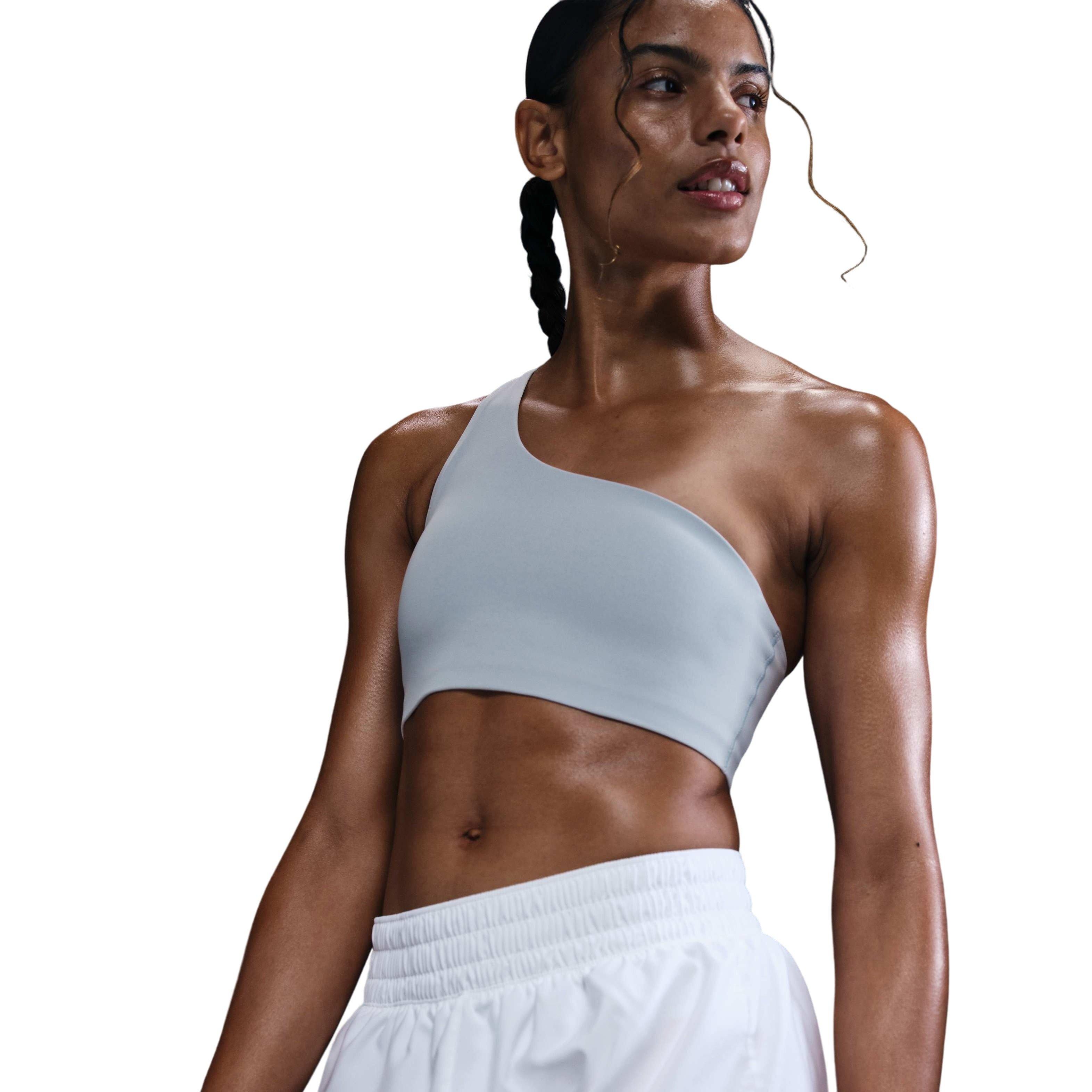 Nike Women's Zenvy ASYM Light-Support Padded Sports Bra - BLUE Thumbnail View 1