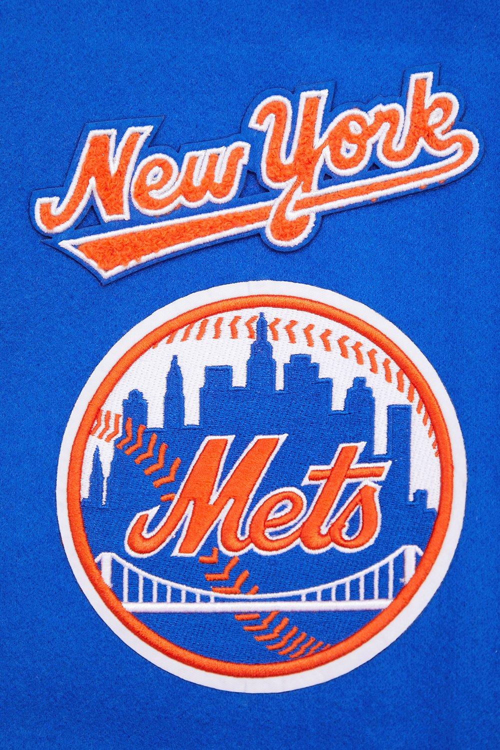 Pro Standard Women's MLB New York Mets Retro Classic Rib Wool Varsity Jacket - Royal/Orange - ROYAL/ORANGE Thumbnail View 6