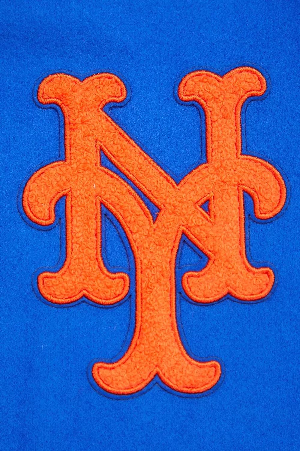 Pro Standard Women's MLB New York Mets Retro Classic Rib Wool Varsity Jacket - Royal/Orange - ROYAL/ORANGE