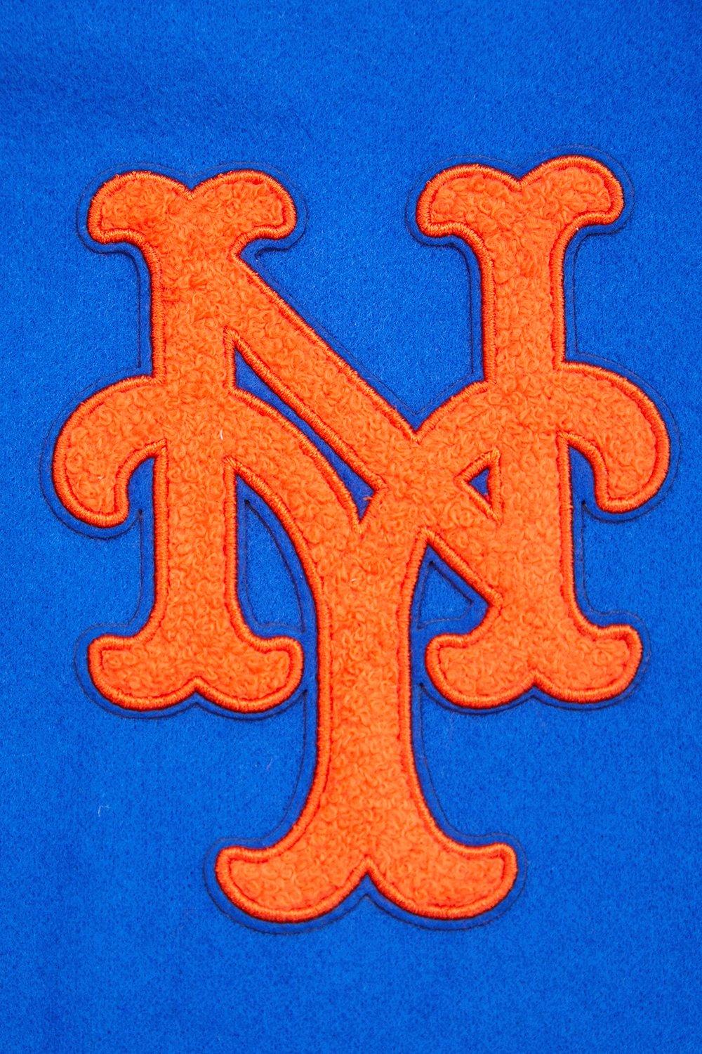 Pro Standard Women's MLB New York Mets Retro Classic Rib Wool Varsity Jacket -Royal/Orange - ROYAL/ORANGE Thumbnail View 7
