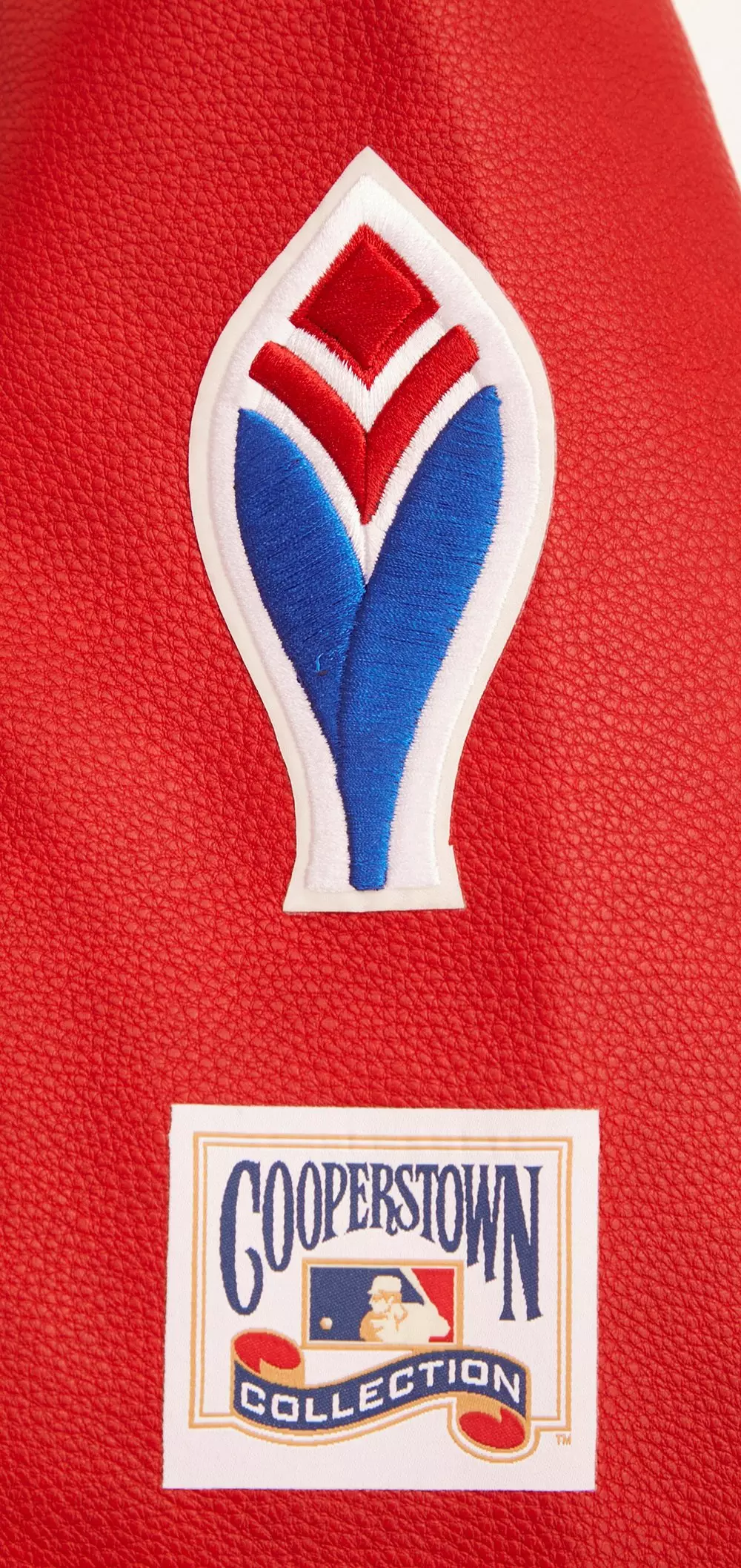 Pro Standard Women's MLB Atlanta Braves Retro Classic Rib Wool Varsity Jacket -Eggshell/Red - EGGSHELL/RED