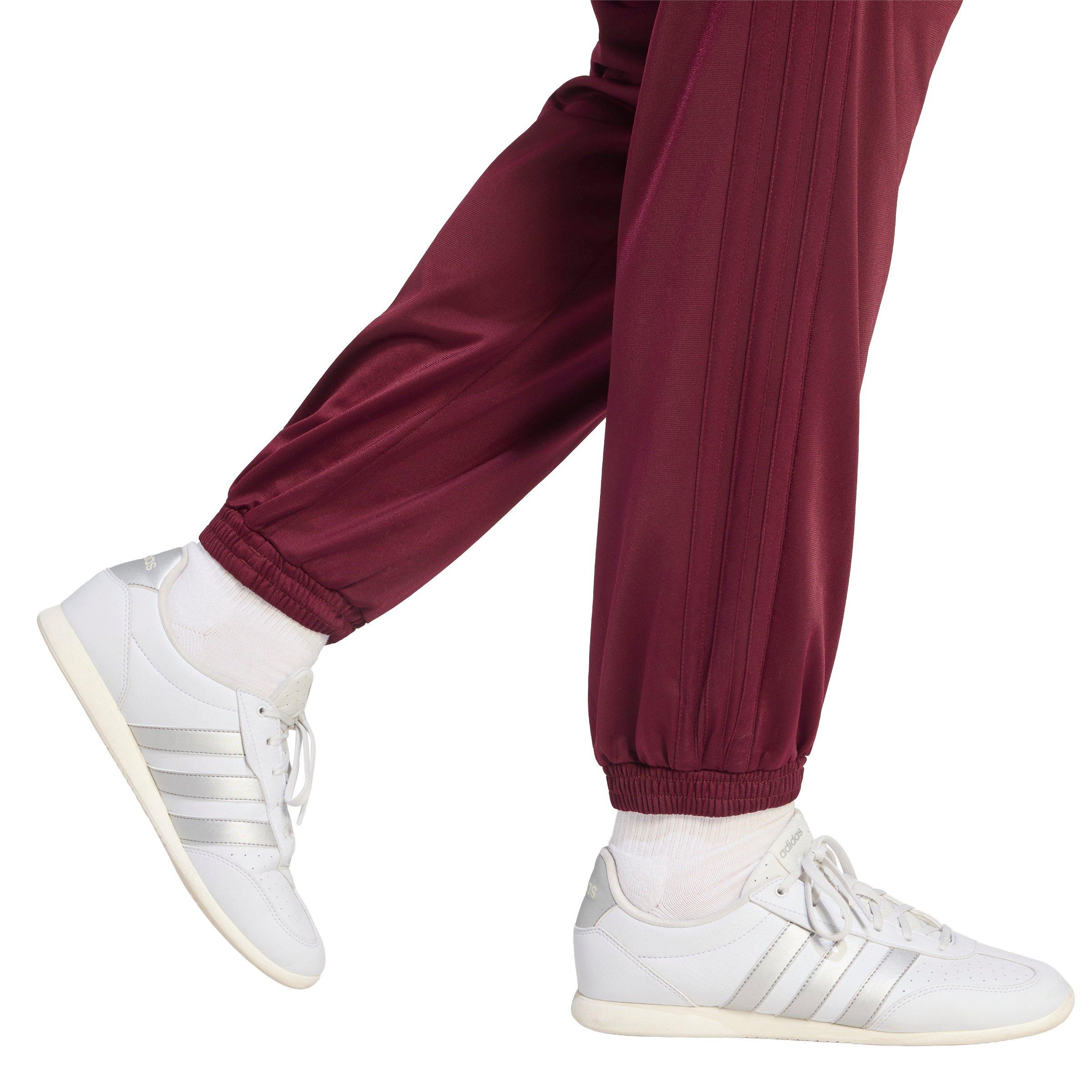 adidas Women's 3-Stripes Tricot Track Tracksuit Bottoms - Maroon - MAROON