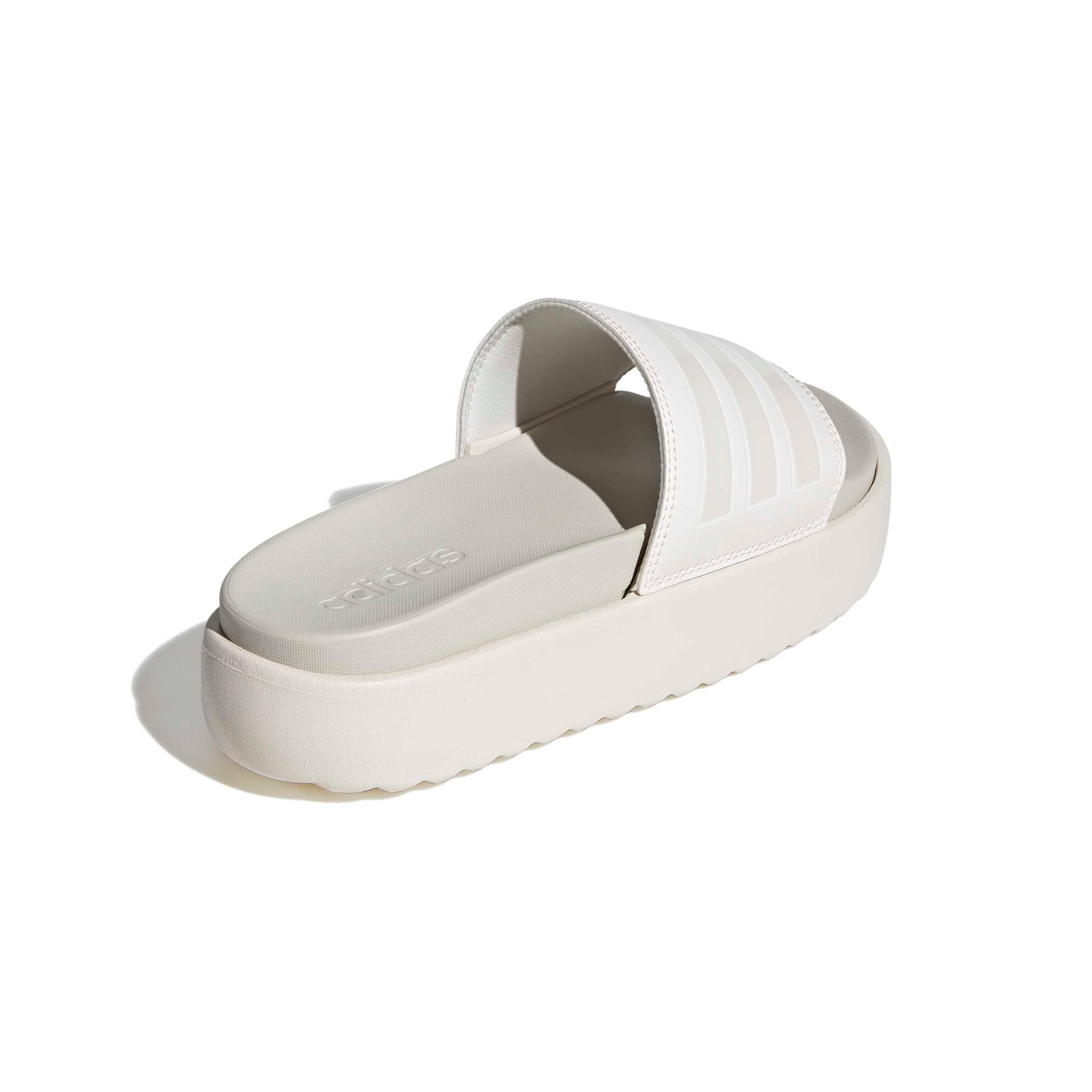 adidas Adilette Platform "Chalk White/Chalk White/Orbit Grey" Women's Slide - CHALK/CHALK/GREY Thumbnail View 4