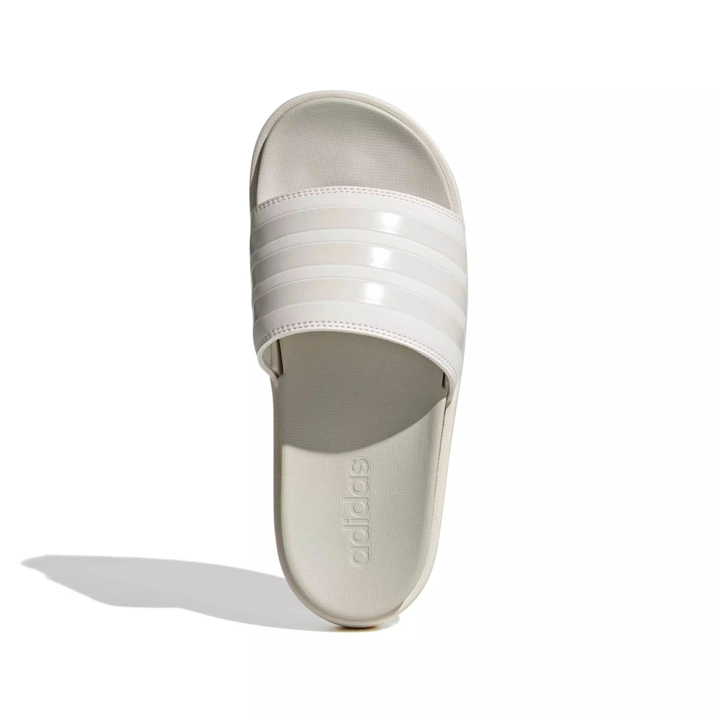 adidas Adilette Platform "Chalk White/Chalk White/Orbit Grey" Women's Slide - CHALK/CHALK/GREY
