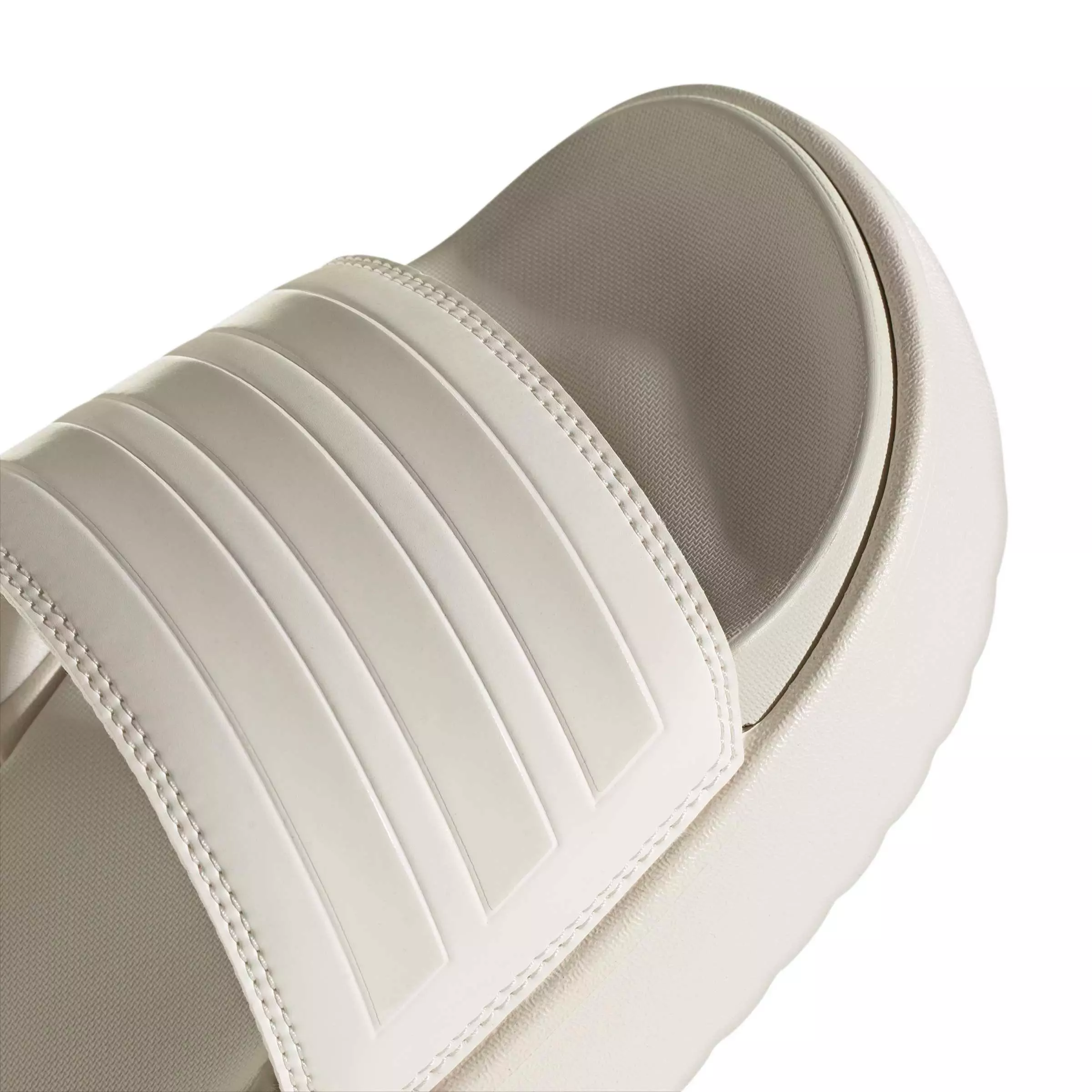 adidas Adilette Platform "Chalk White/Chalk White/Orbit Grey" Women's Slide - CHALK/CHALK/GREY