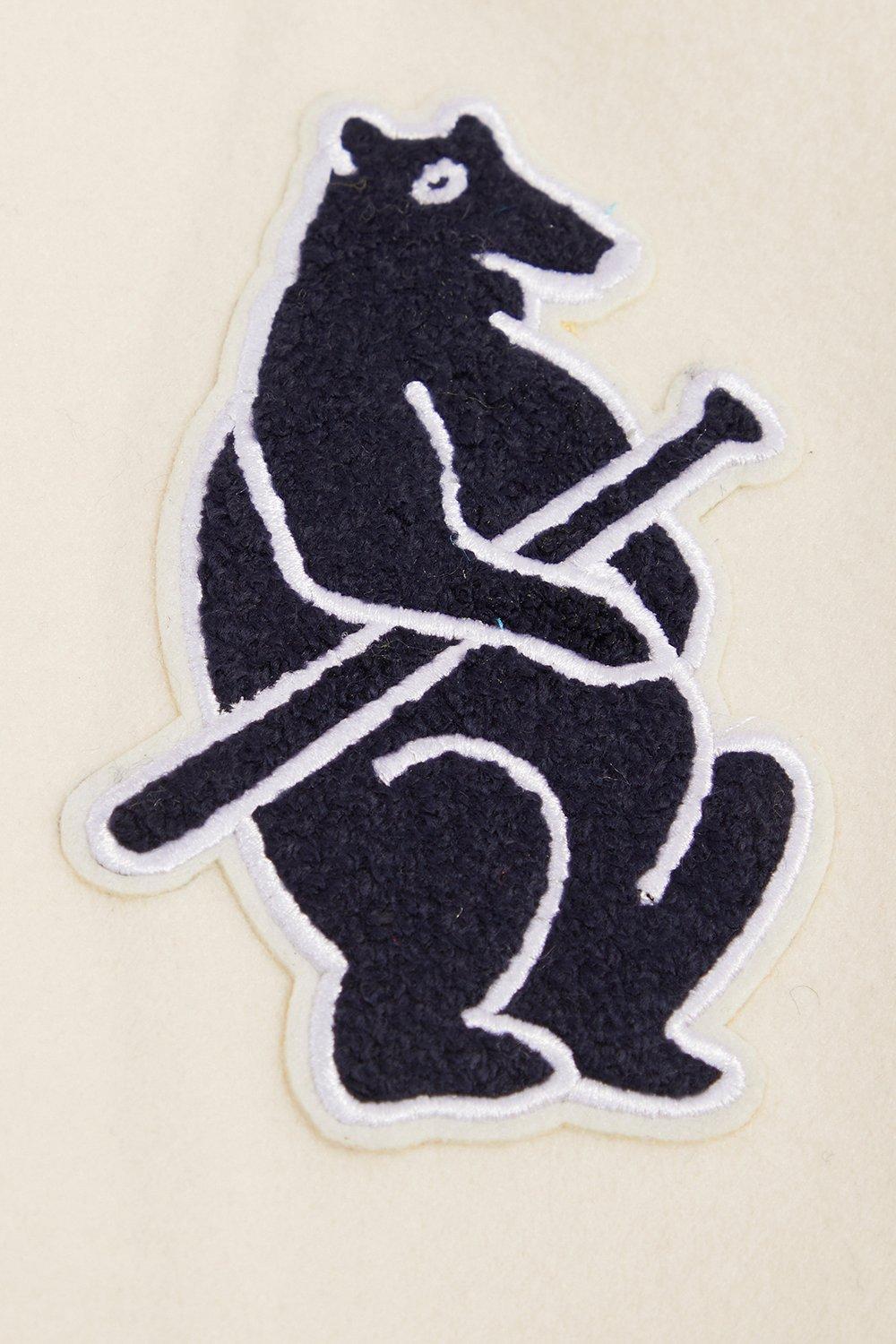 Pro Standard Women's MLB Chicago Cubs Retro Classic Rib Wool Varsity Jacket - Eggshell/Navy - EGGSHELL/NAVY Thumbnail View 6