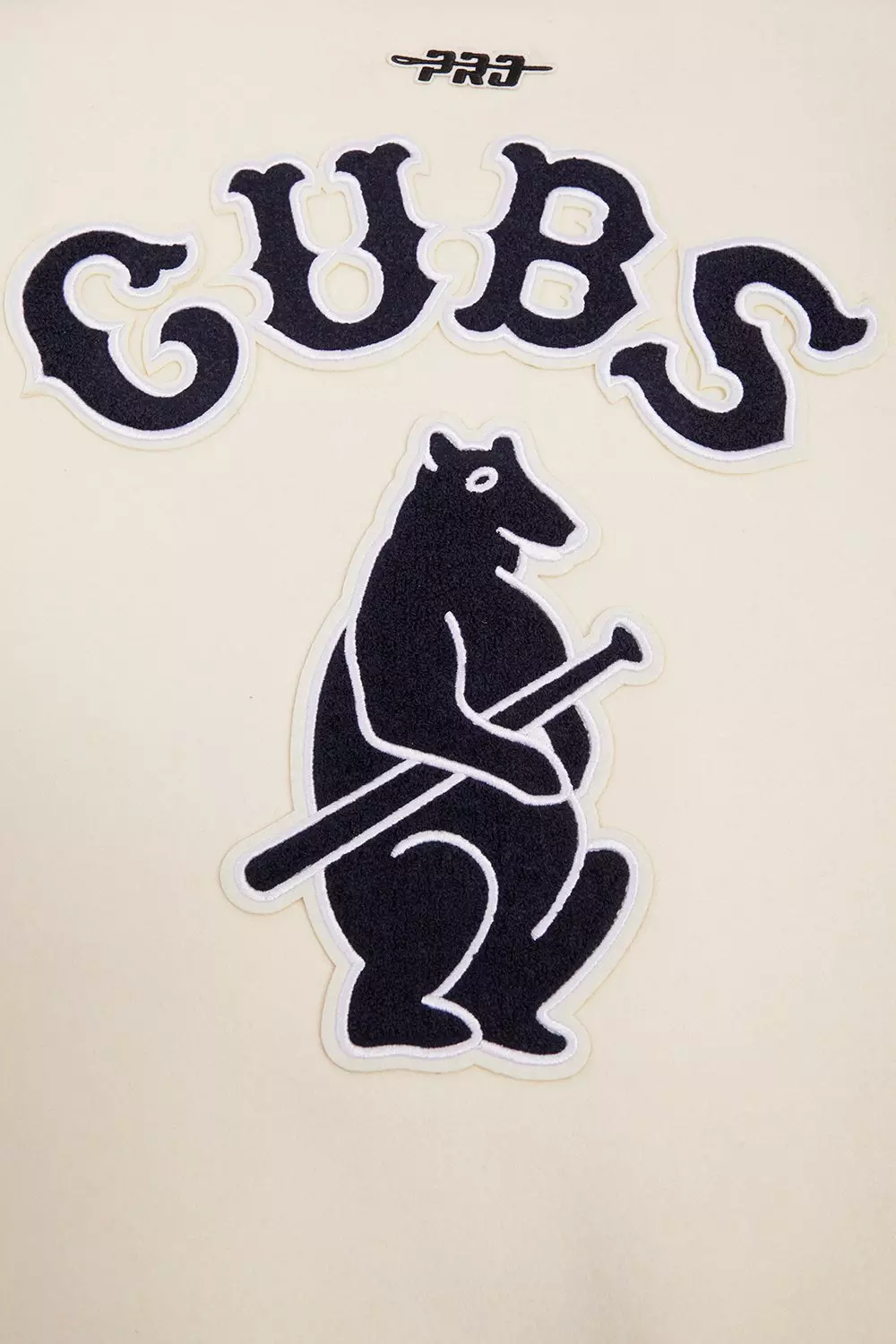 Pro Standard Women's MLB Chicago Cubs Retro Classic Rib Wool Varsity Jacket - Eggshell/Navy - EGGSHELL/NAVY