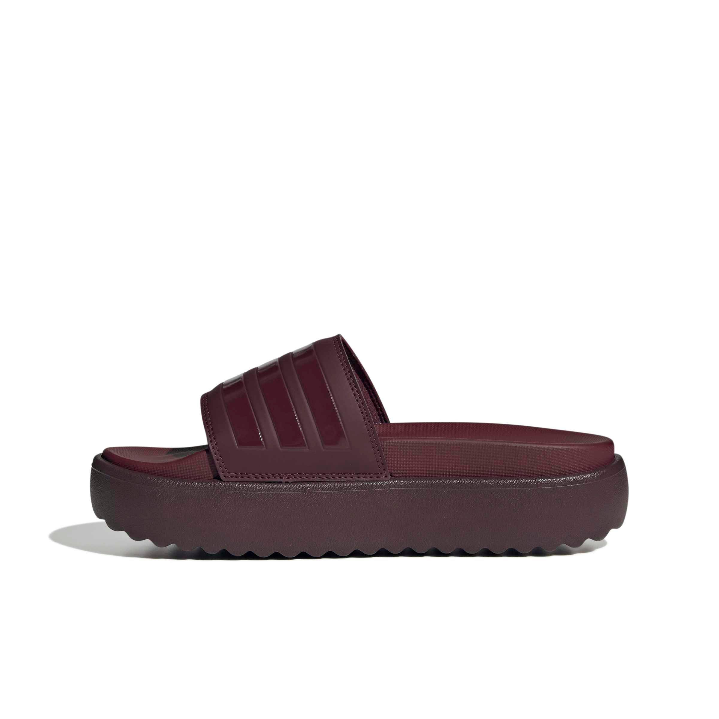 adidas Adilette Platform "Maroon/Maroon/Shadow Red" Women's Slide - MAROON/MAROON/RED Thumbnail View 2