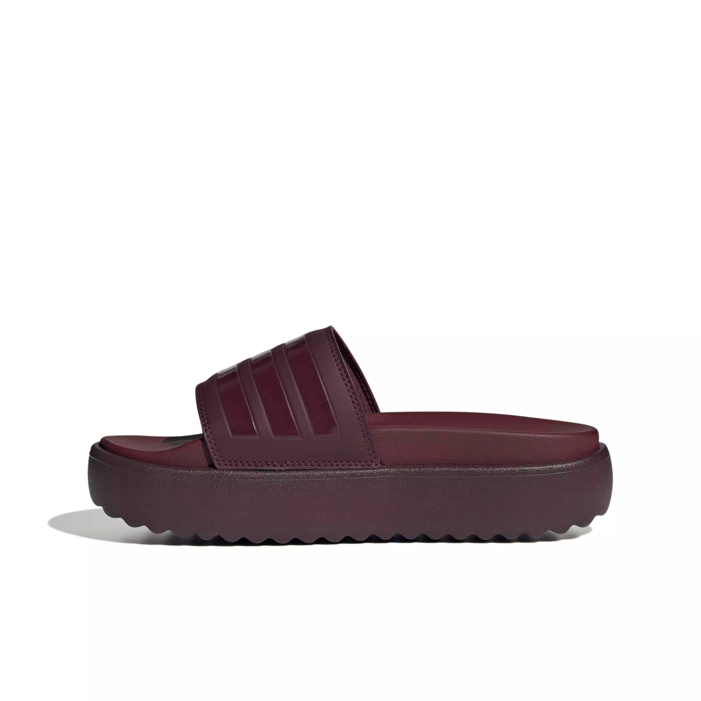 adidas Adilette Platform "Maroon/Maroon/Shadow Red" Women's Slide - MAROON/MAROON/RED