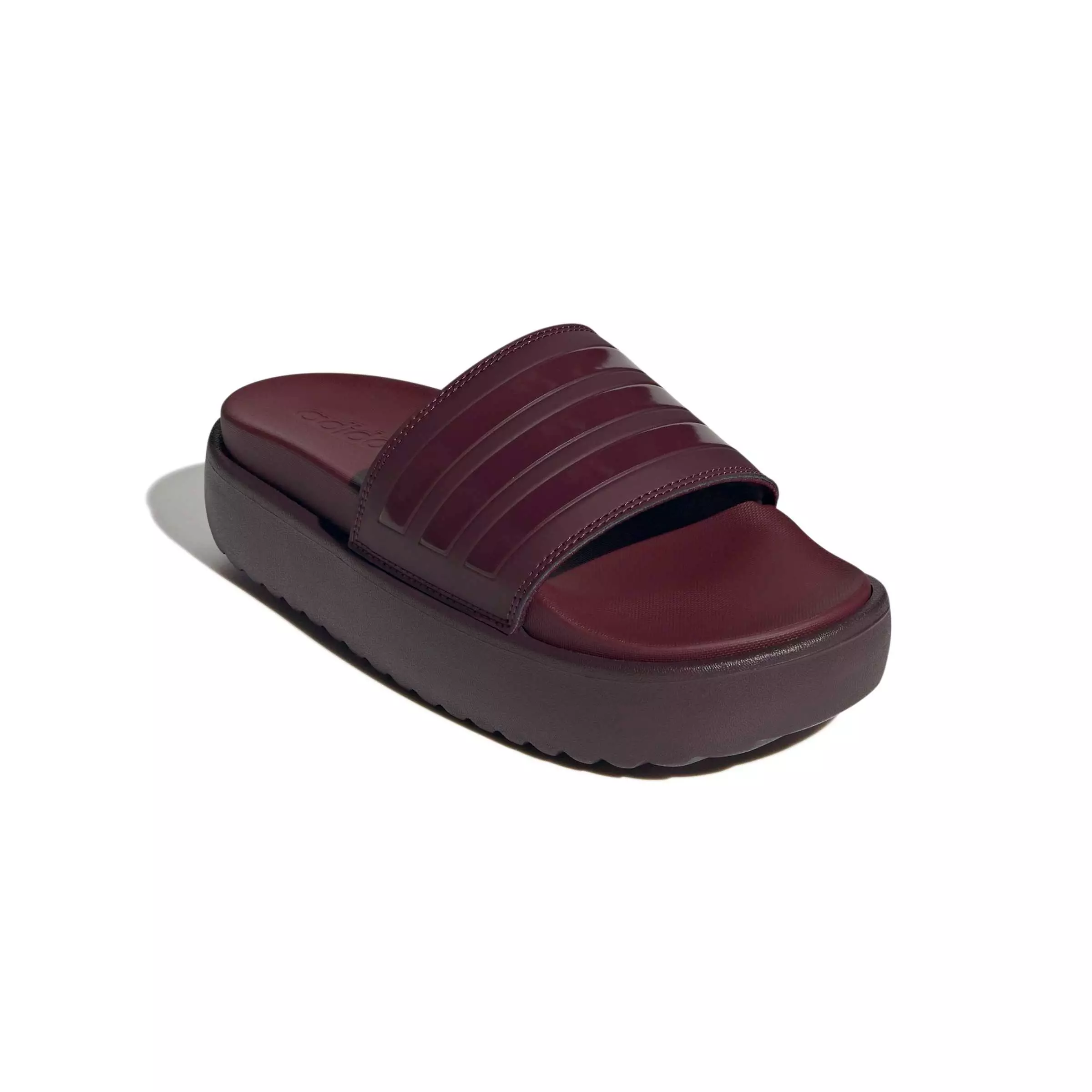 adidas Adilette Platform "Maroon/Maroon/Shadow Red" Women's Slide - MAROON/MAROON/RED